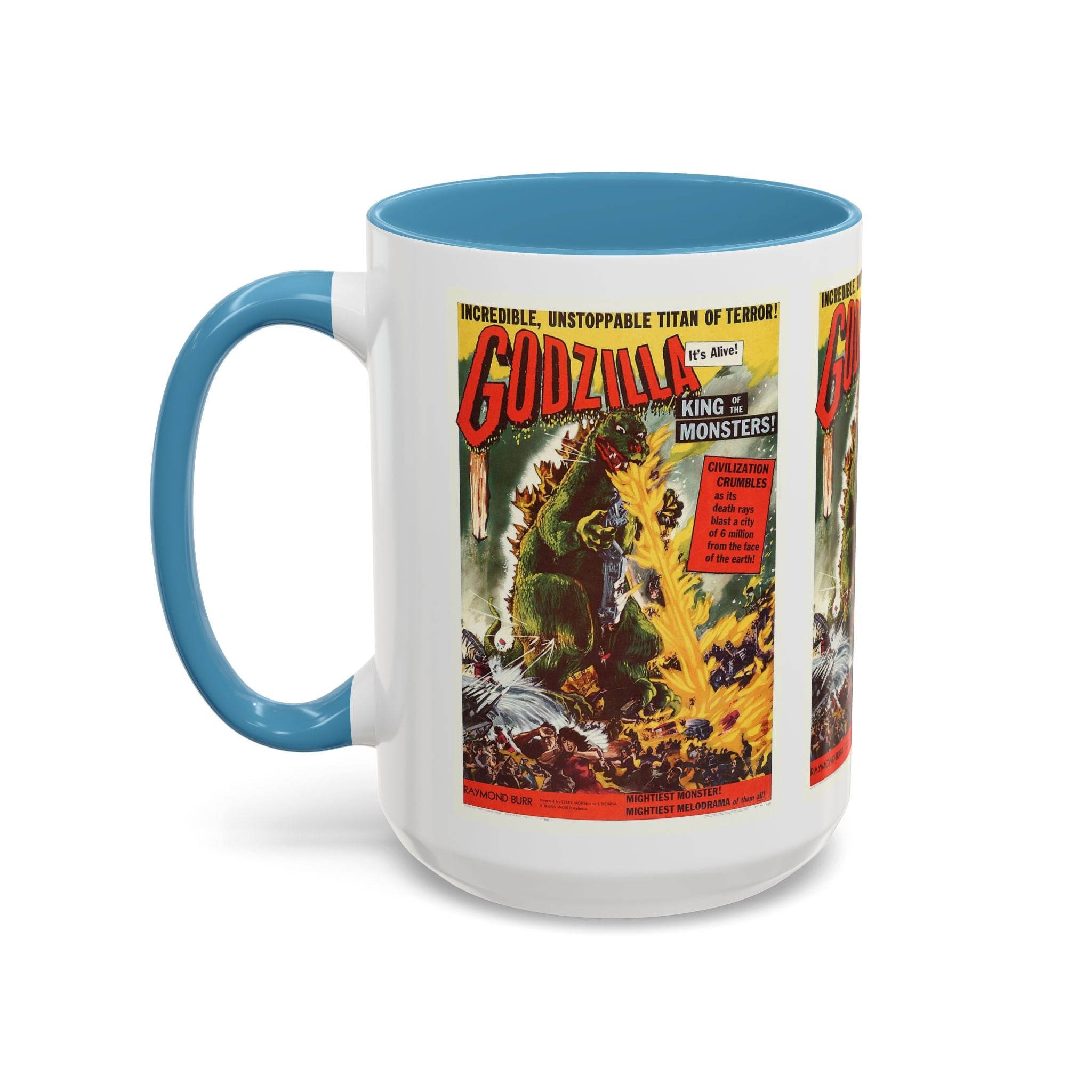 Cult Classic Movie Poster Art Accent Coffee Mug (11, 15oz) - Godzilla King Of The Monsters 1954 - POPvault
