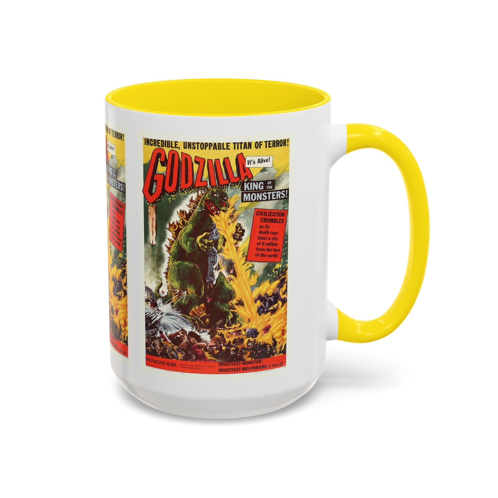Cult Classic Movie Poster Art Accent Coffee Mug (11, 15oz) - Godzilla King Of The Monsters 1954 - POPvault