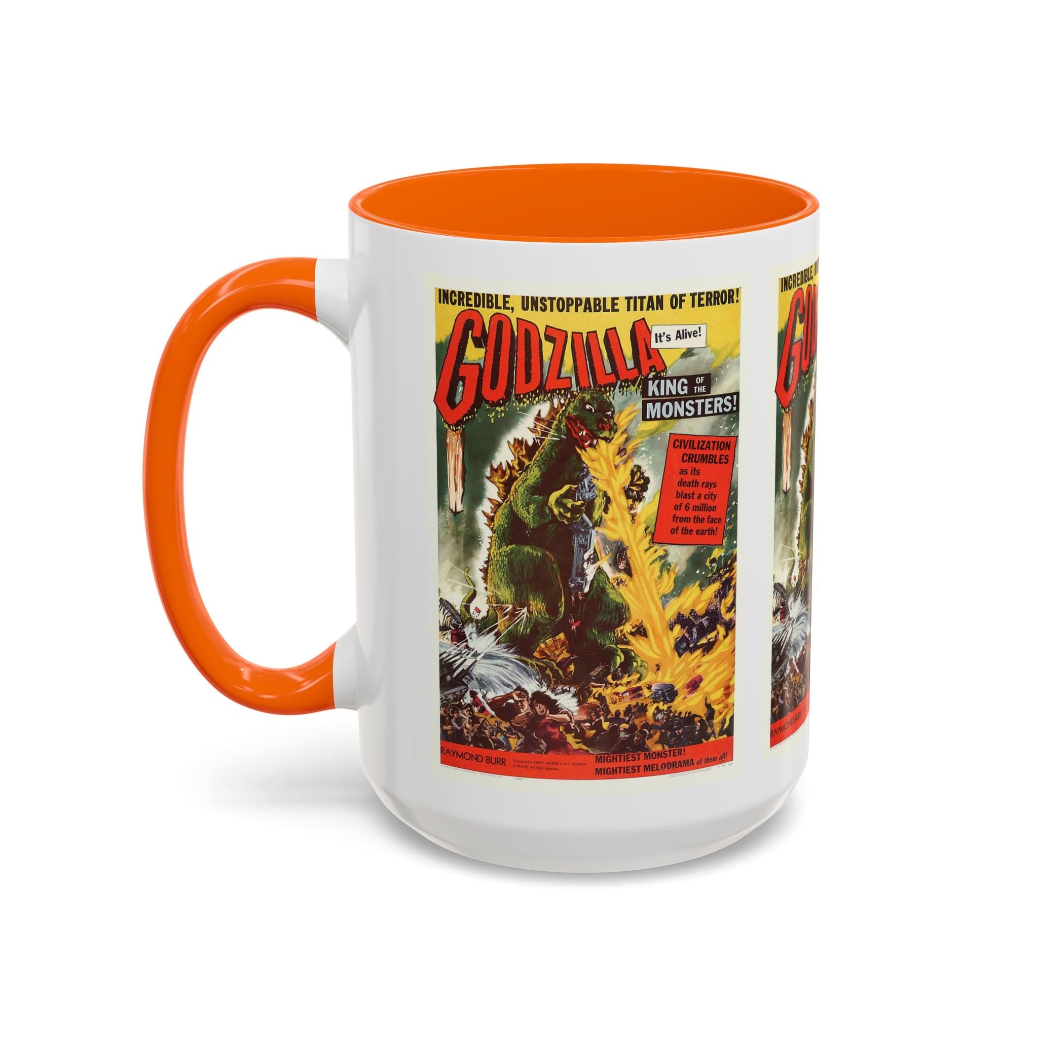 Cult Classic Movie Poster Art Accent Coffee Mug (11, 15oz) - Godzilla King Of The Monsters 1954 - POPvault