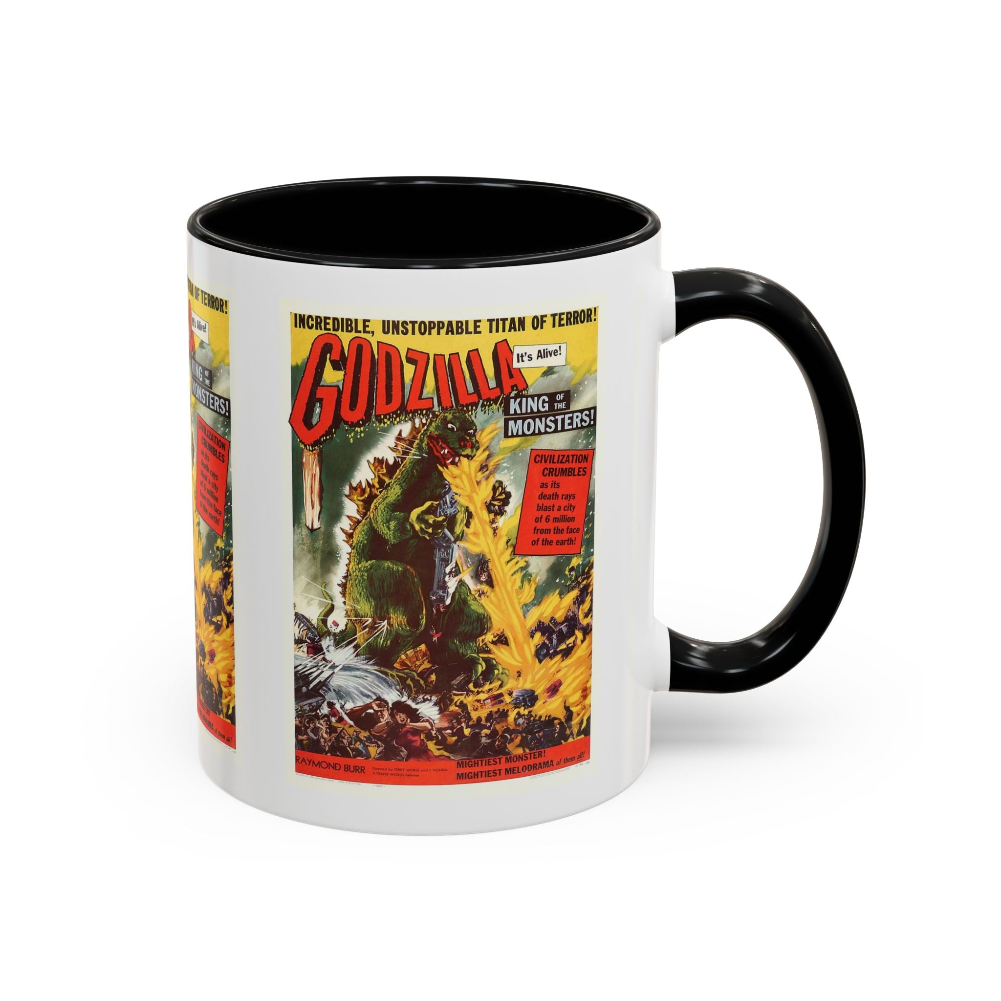 Cult Classic Movie Poster Art Accent Coffee Mug (11, 15oz) - Godzilla King Of The Monsters 1954 - POPvault