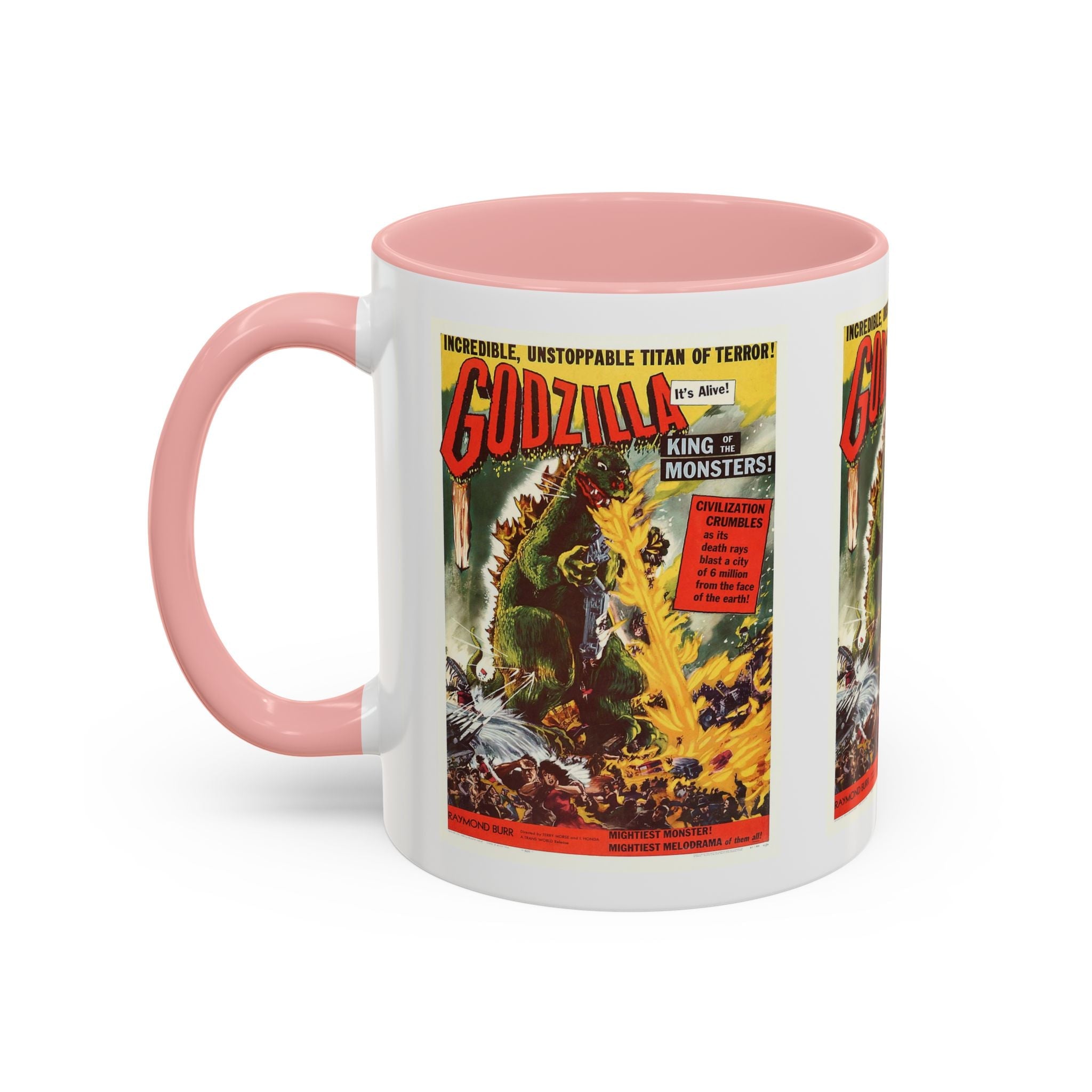 Cult Classic Movie Poster Art Accent Coffee Mug (11, 15oz) - Godzilla King Of The Monsters 1954 - POPvault