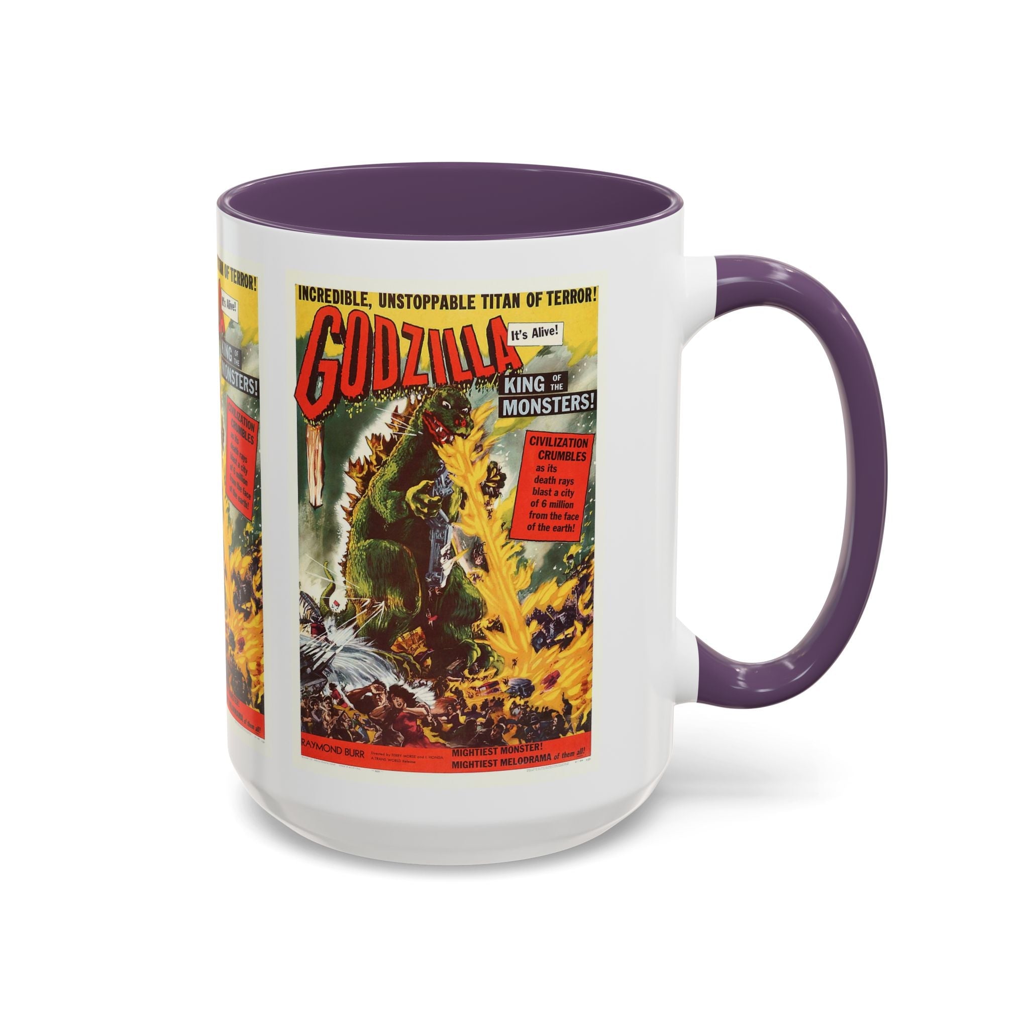 Cult Classic Movie Poster Art Accent Coffee Mug (11, 15oz) - Godzilla King Of The Monsters 1954 - POPvault