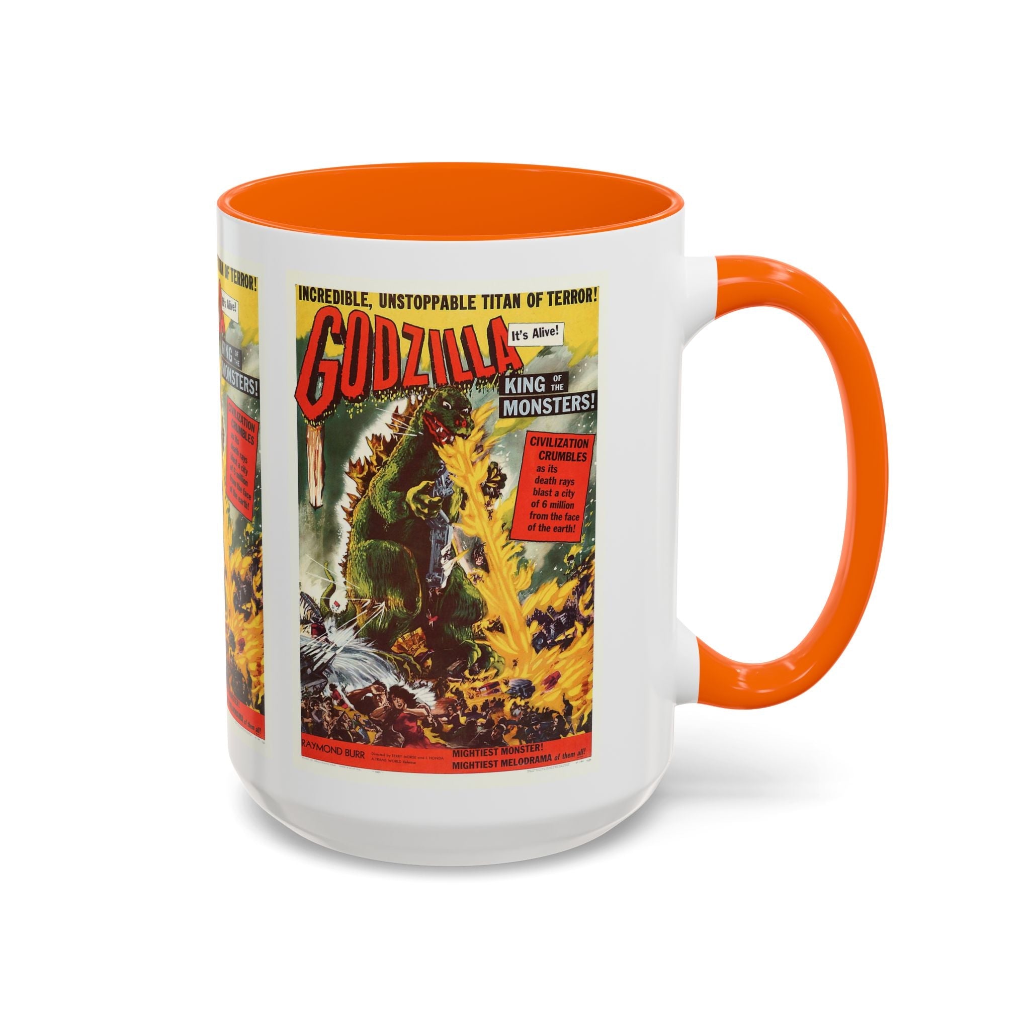Cult Classic Movie Poster Art Accent Coffee Mug (11, 15oz) - Godzilla King Of The Monsters 1954 - POPvault