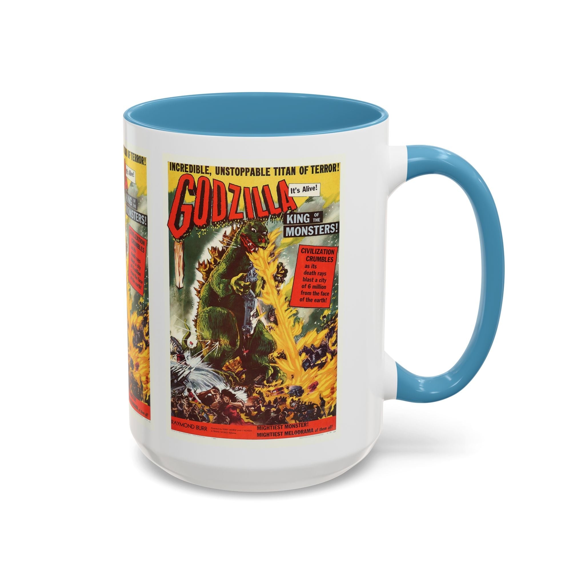 Cult Classic Movie Poster Art Accent Coffee Mug (11, 15oz) - Godzilla King Of The Monsters 1954 - POPvault