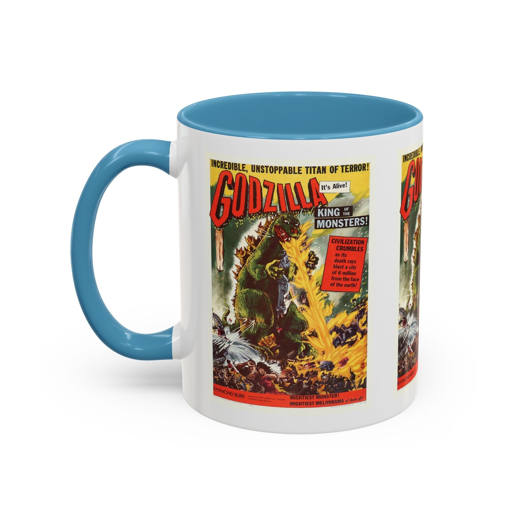 Cult Classic Movie Poster Art Accent Coffee Mug (11, 15oz) - Godzilla King Of The Monsters 1954 - POPvault