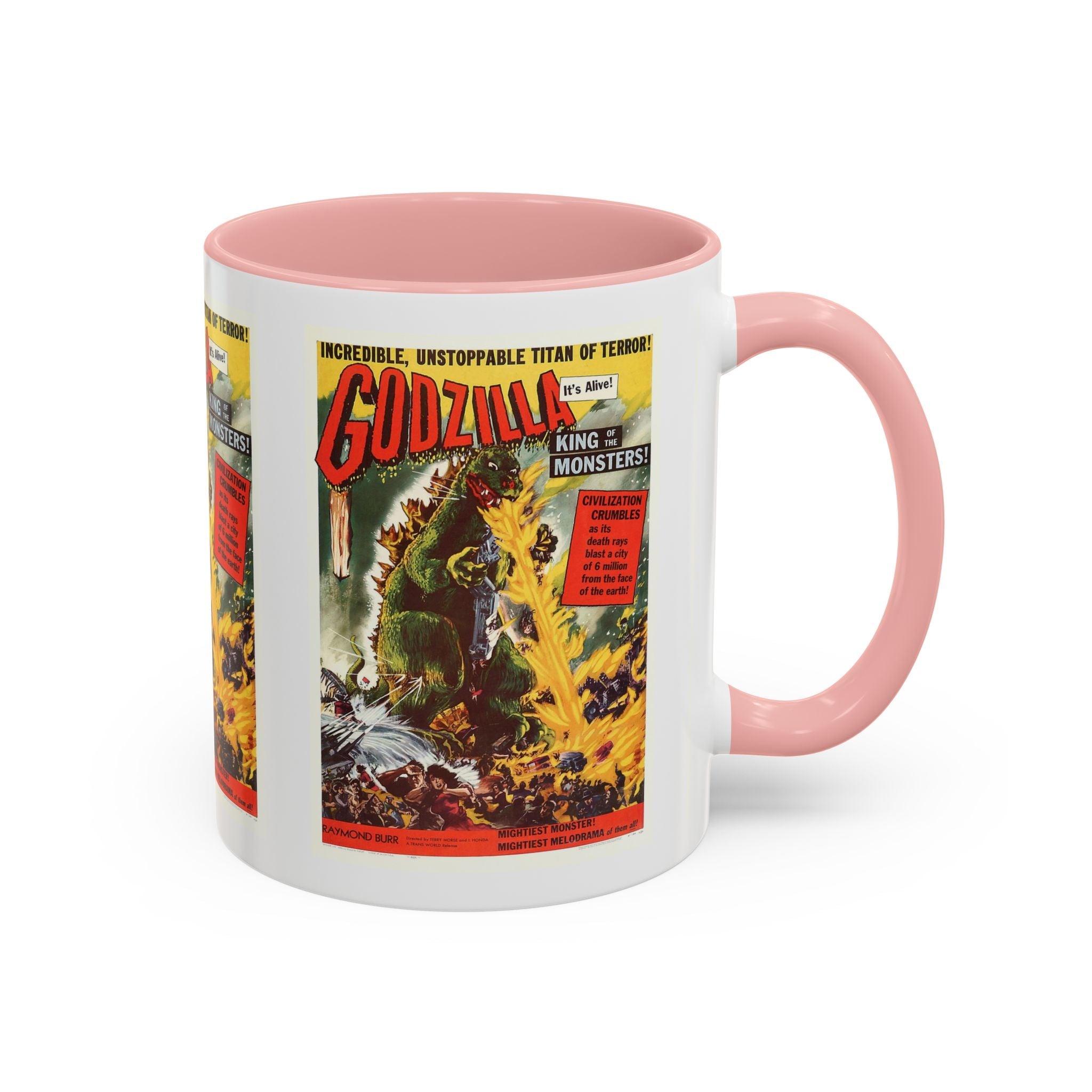 Cult Classic Movie Poster Art Accent Coffee Mug (11, 15oz) - Godzilla King Of The Monsters 1954 - POPvault