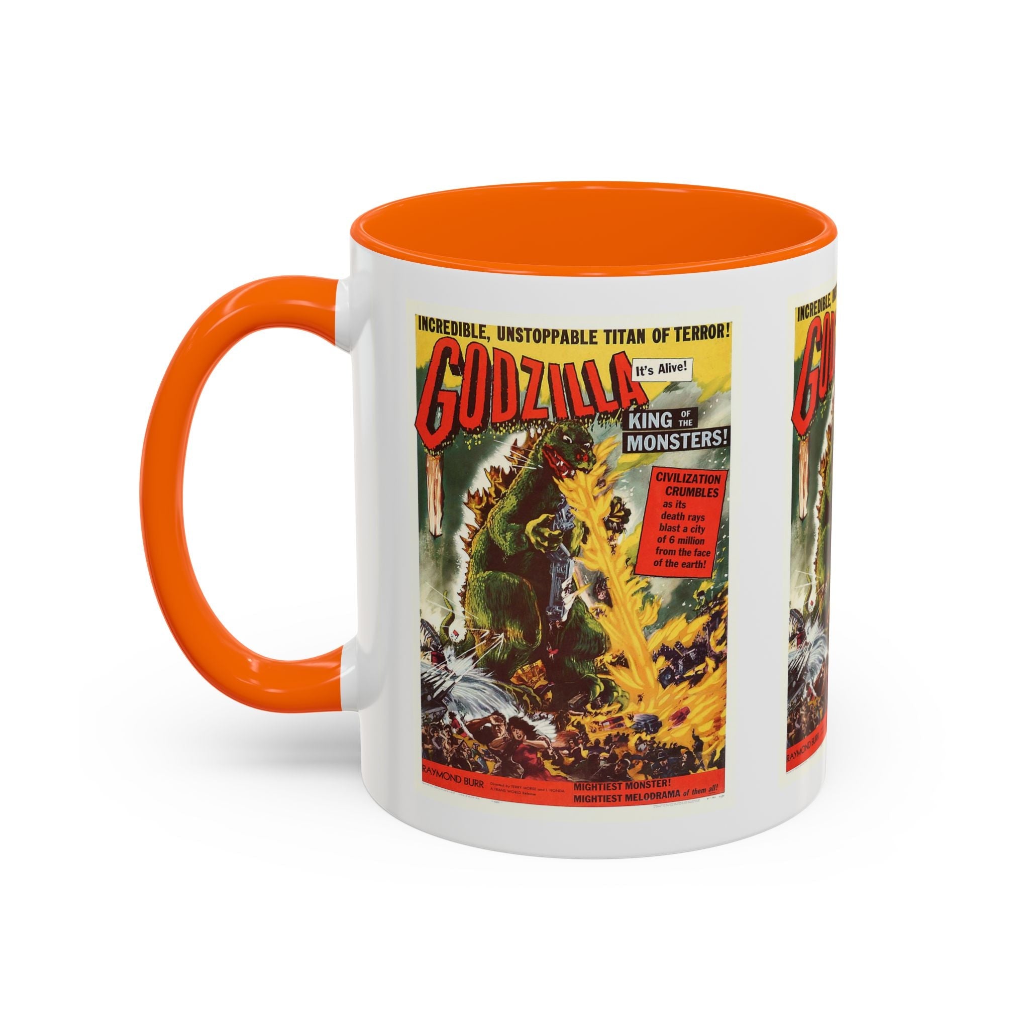 Cult Classic Movie Poster Art Accent Coffee Mug (11, 15oz) - Godzilla King Of The Monsters 1954 - POPvault