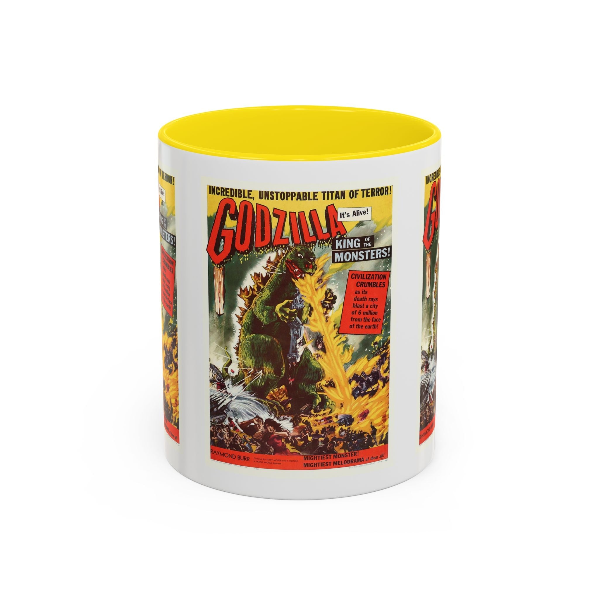 Cult Classic Movie Poster Art Accent Coffee Mug (11, 15oz) - Godzilla King Of The Monsters 1954 - POPvault