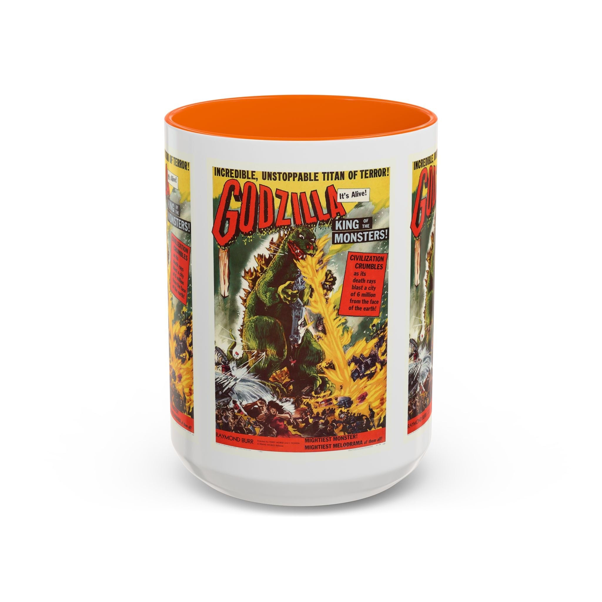 Cult Classic Movie Poster Art Accent Coffee Mug (11, 15oz) - Godzilla King Of The Monsters 1954 - POPvault