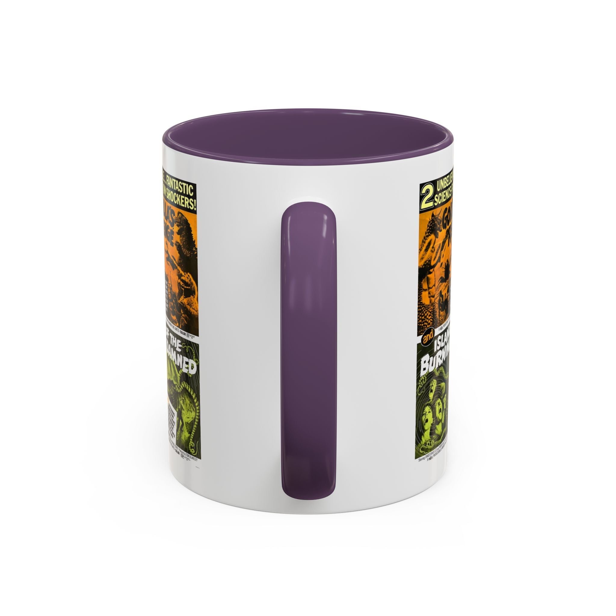 Cult Classic Movie Poster Art Accent Coffee Mug (11, 15oz) - Godzilla's Revenge 1971 | Island Of The Burning Damned 1967 - POPvault