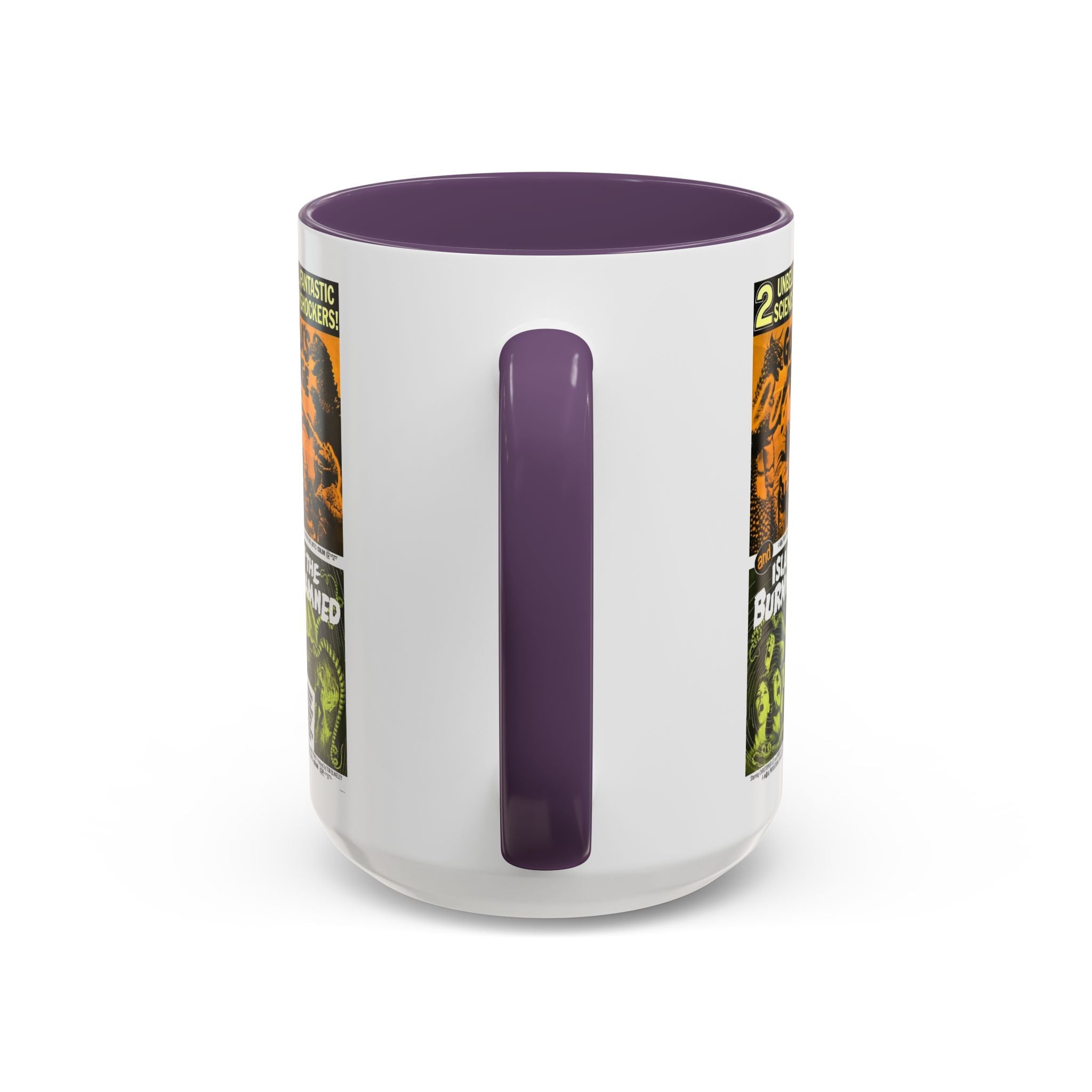 Cult Classic Movie Poster Art Accent Coffee Mug (11, 15oz) - Godzilla's Revenge 1971 | Island Of The Burning Damned 1967 - POPvault