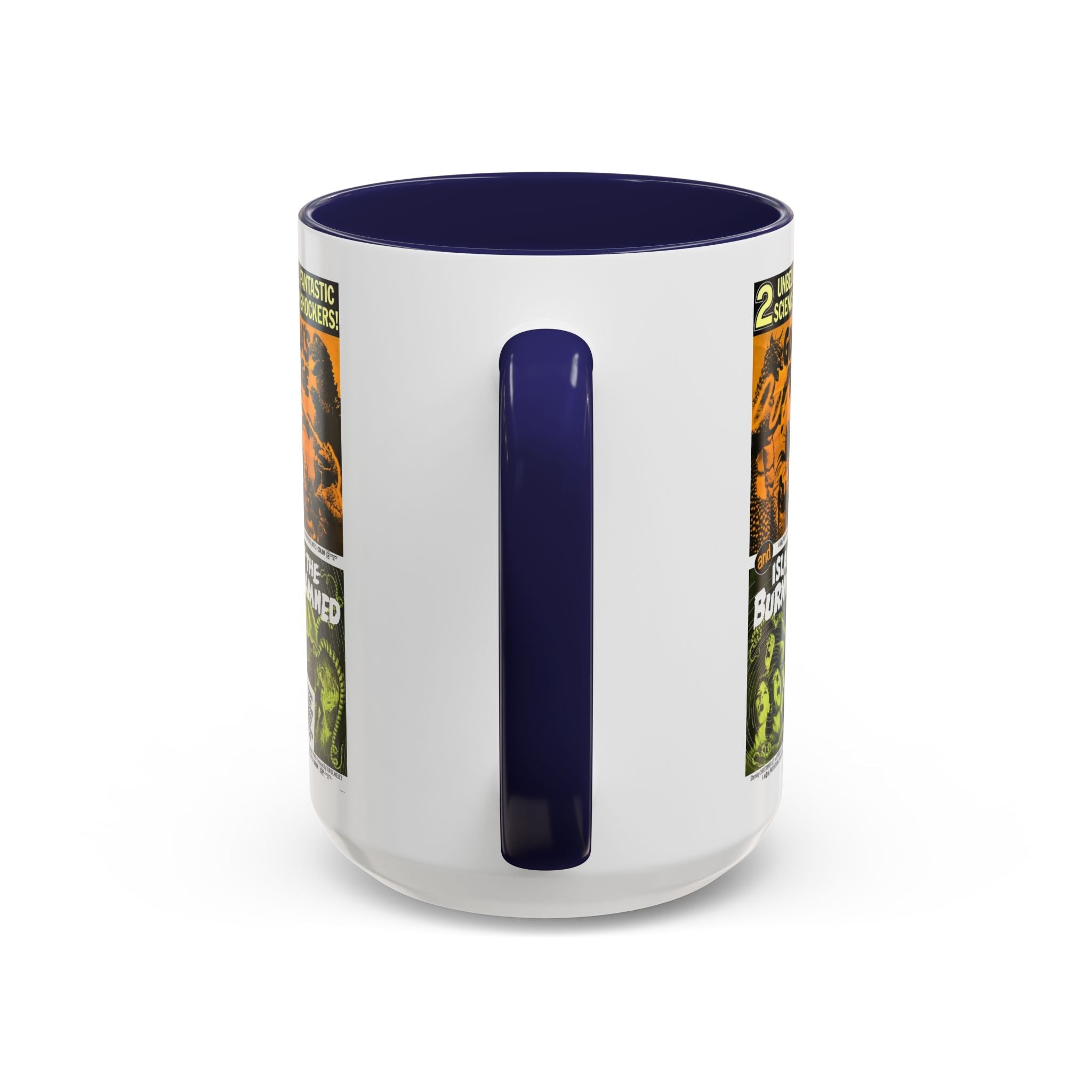 Cult Classic Movie Poster Art Accent Coffee Mug (11, 15oz) - Godzilla's Revenge 1971 | Island Of The Burning Damned 1967 - POPvault