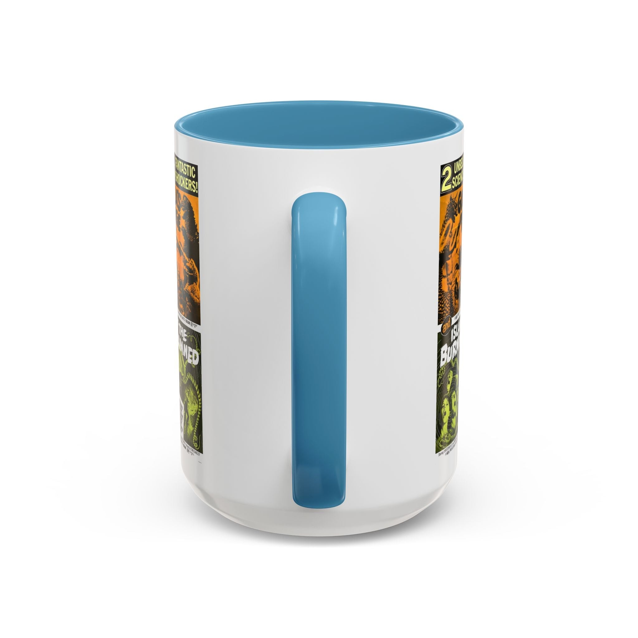 Cult Classic Movie Poster Art Accent Coffee Mug (11, 15oz) - Godzilla's Revenge 1971 | Island Of The Burning Damned 1967 - POPvault