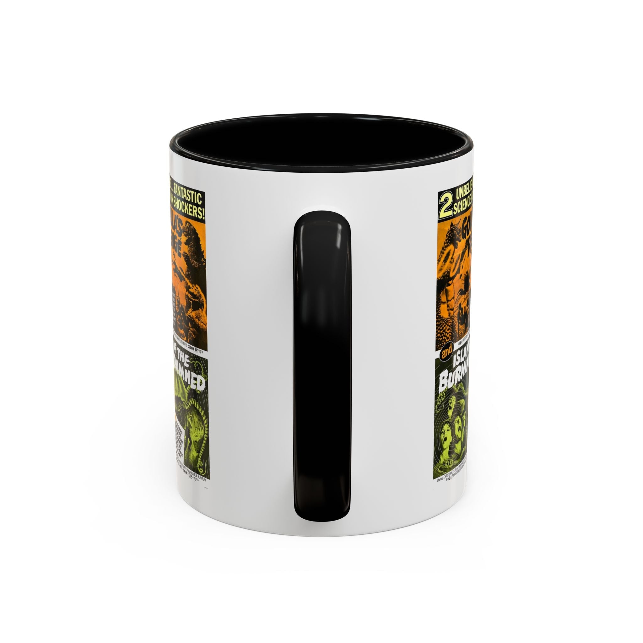Cult Classic Movie Poster Art Accent Coffee Mug (11, 15oz) - Godzilla's Revenge 1971 | Island Of The Burning Damned 1967 - POPvault
