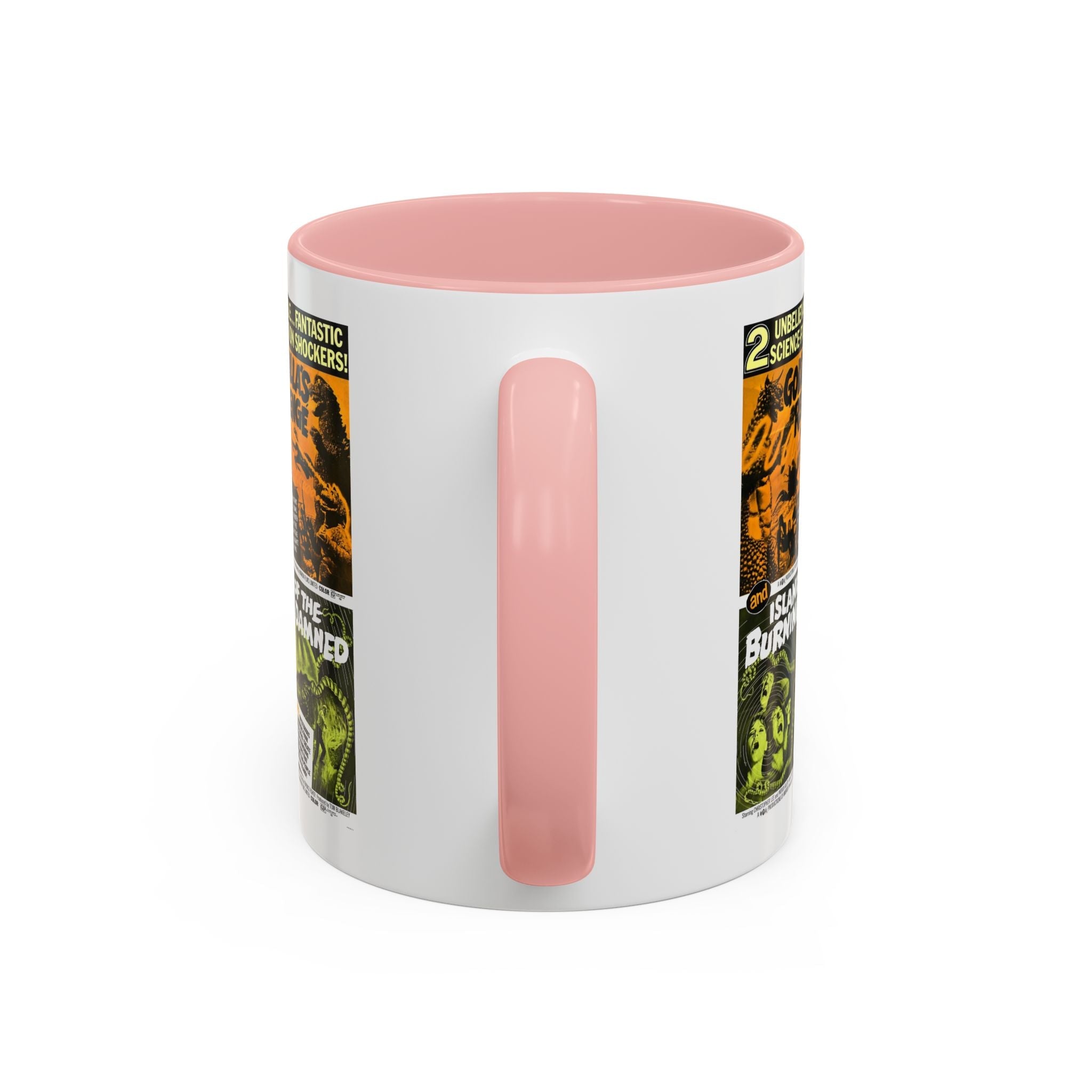 Cult Classic Movie Poster Art Accent Coffee Mug (11, 15oz) - Godzilla's Revenge 1971 | Island Of The Burning Damned 1967 - POPvault