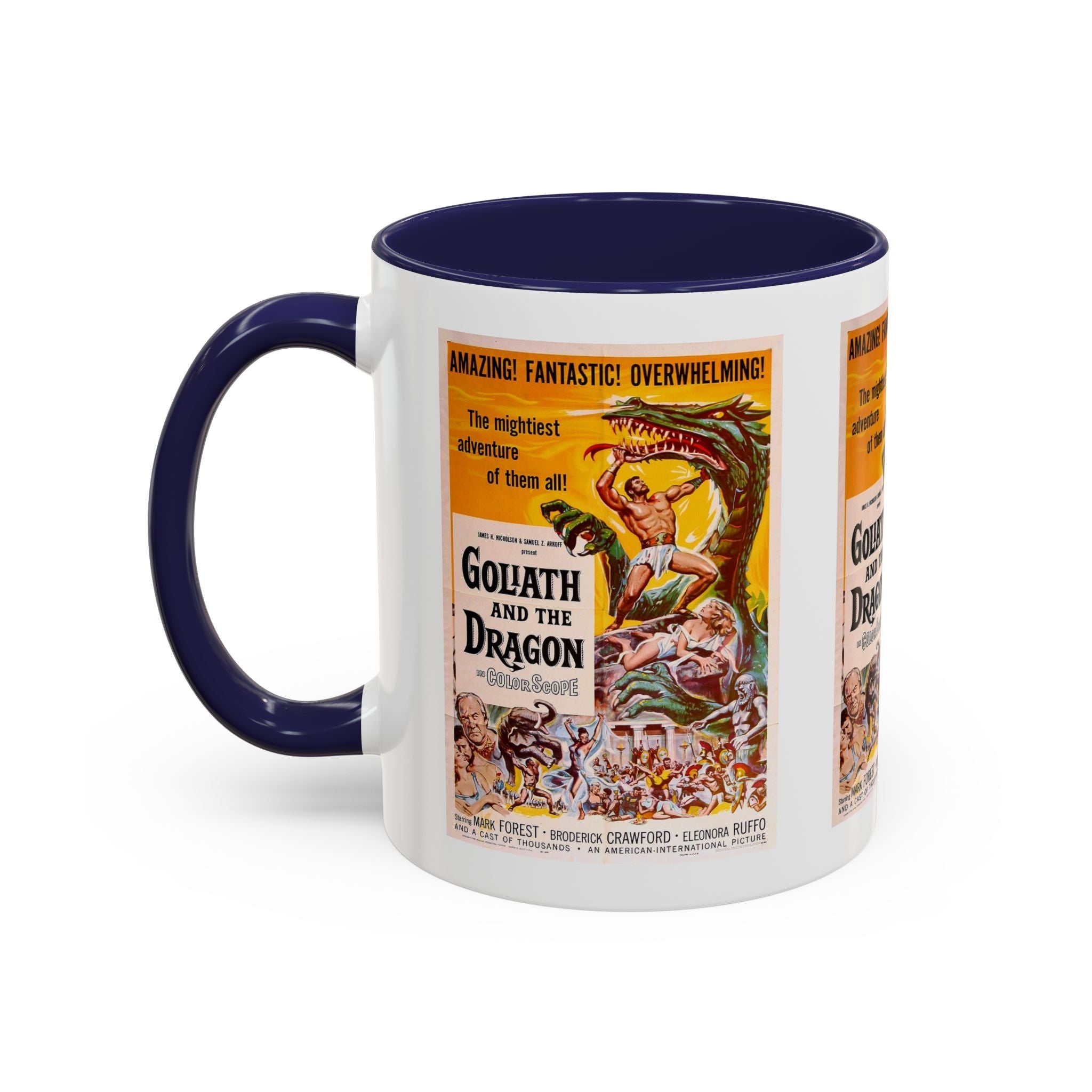 Cult Classic Movie Poster Art Accent Coffee Mug (11, 15oz) - Goliath And The Dragon 1960 - POPvault