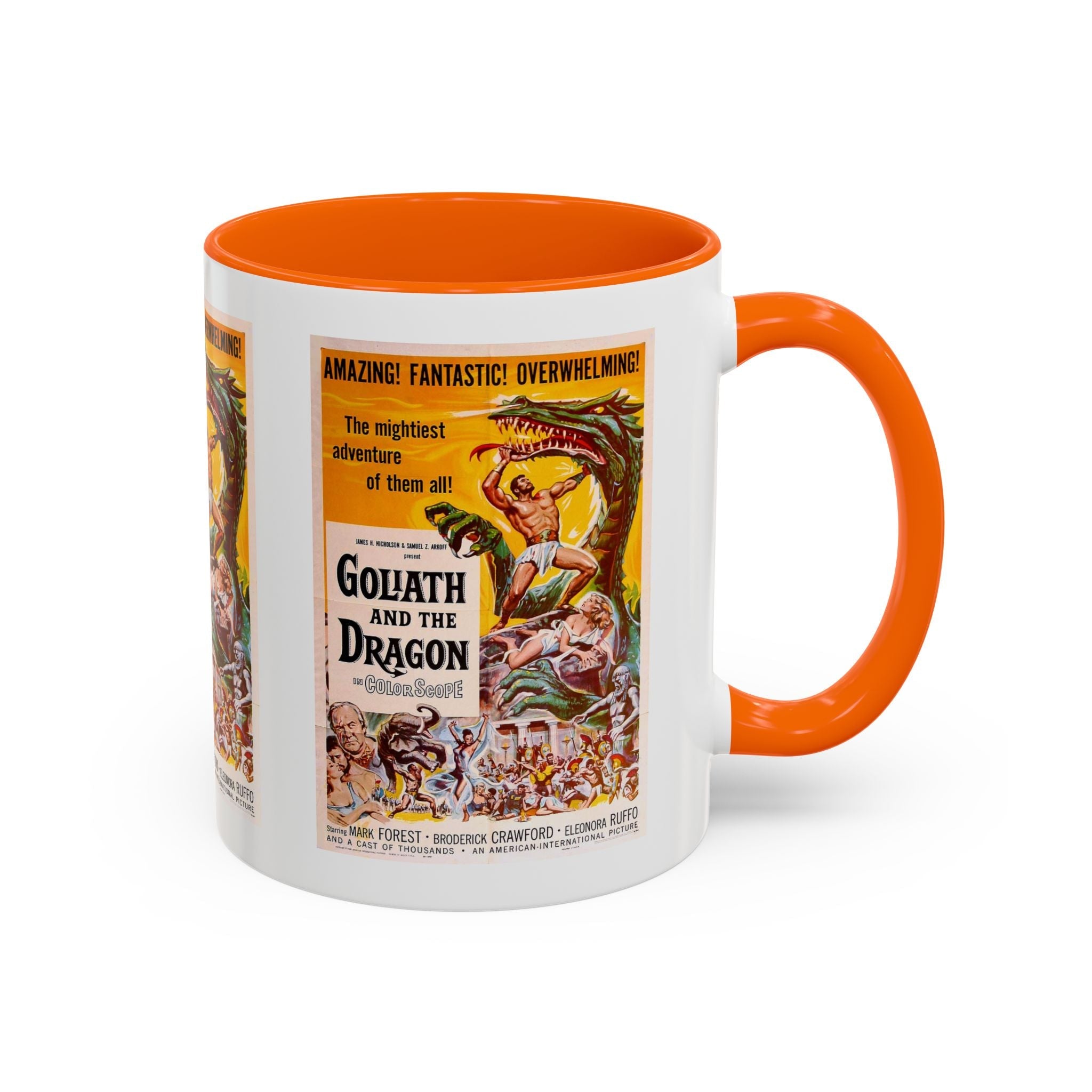 Cult Classic Movie Poster Art Accent Coffee Mug (11, 15oz) - Goliath And The Dragon 1960 - POPvault
