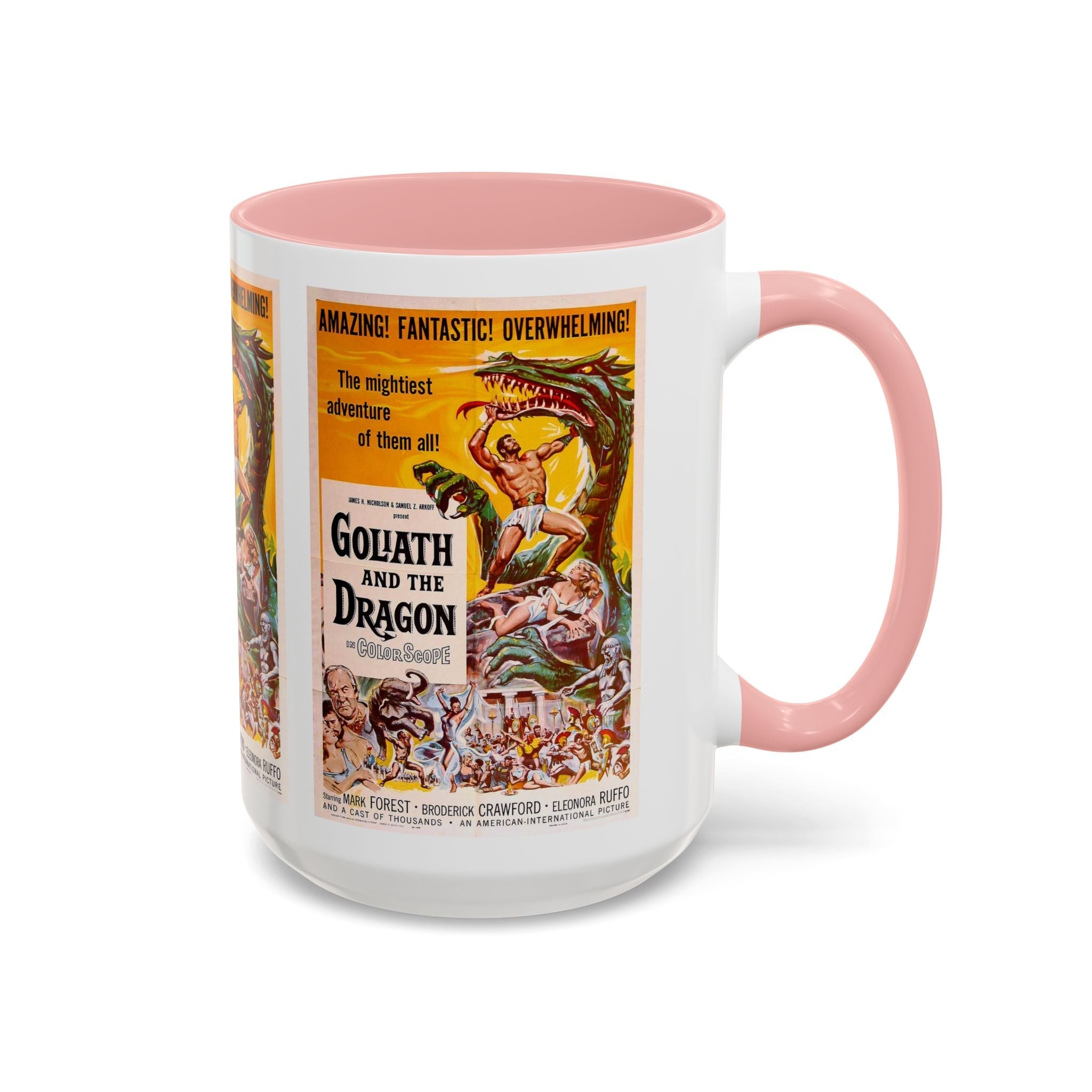 Cult Classic Movie Poster Art Accent Coffee Mug (11, 15oz) - Goliath And The Dragon 1960 - POPvault