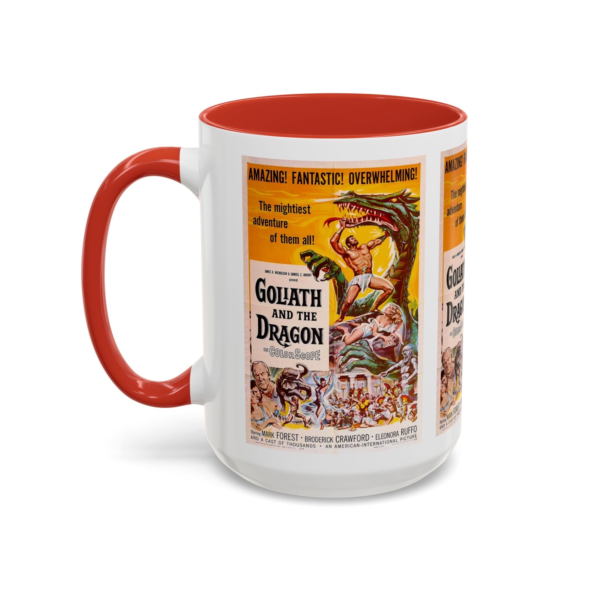 Cult Classic Movie Poster Art Accent Coffee Mug (11, 15oz) - Goliath And The Dragon 1960 - POPvault