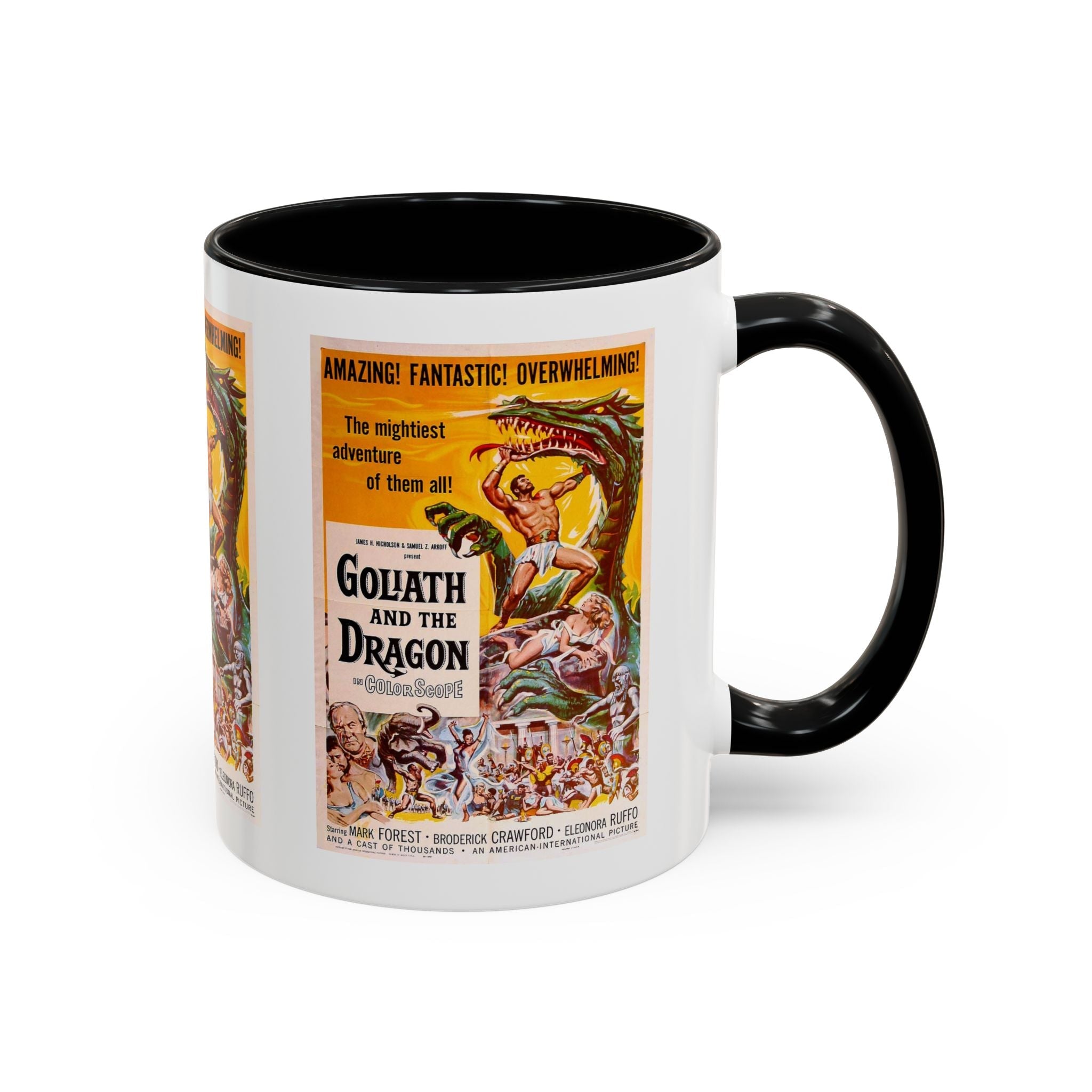 Cult Classic Movie Poster Art Accent Coffee Mug (11, 15oz) - Goliath And The Dragon 1960 - POPvault