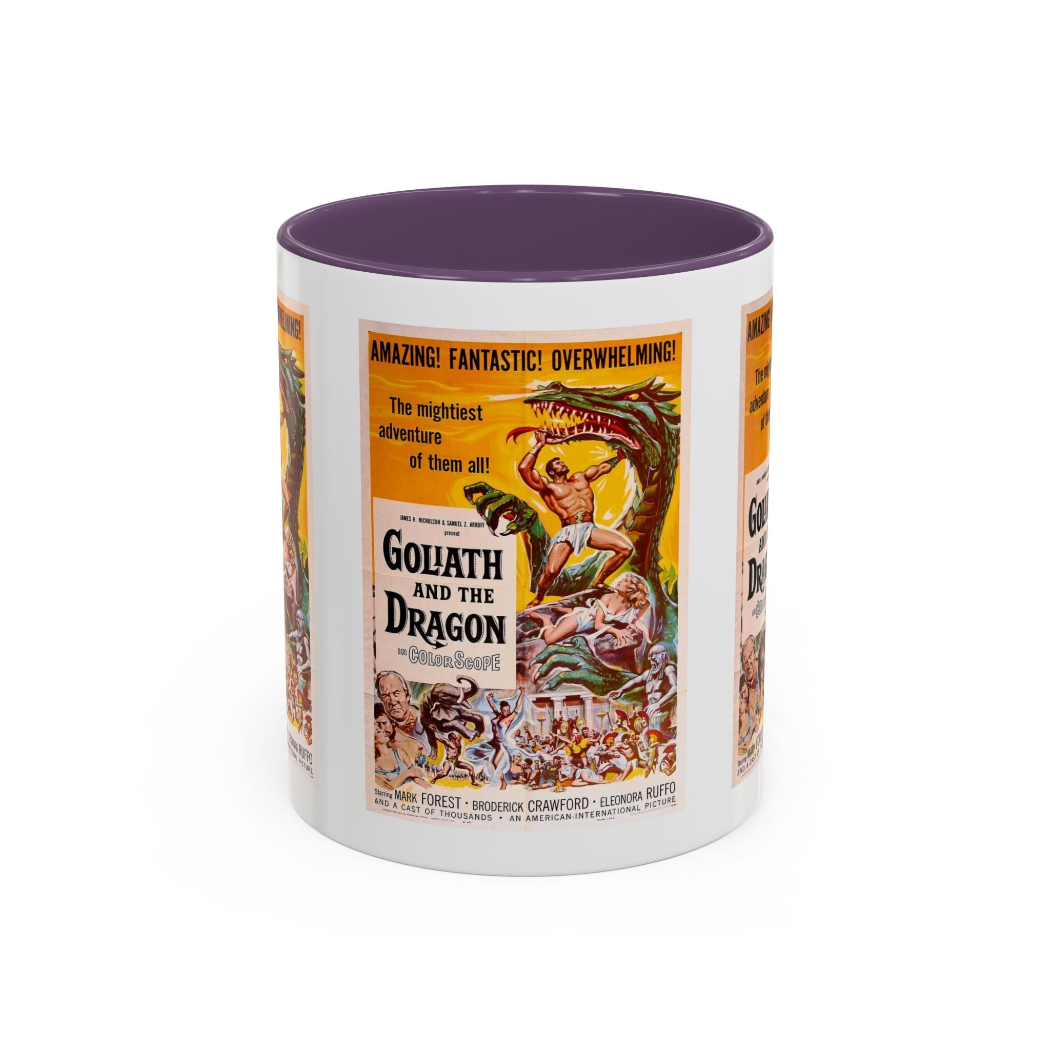 Cult Classic Movie Poster Art Accent Coffee Mug (11, 15oz) - Goliath And The Dragon 1960 - POPvault