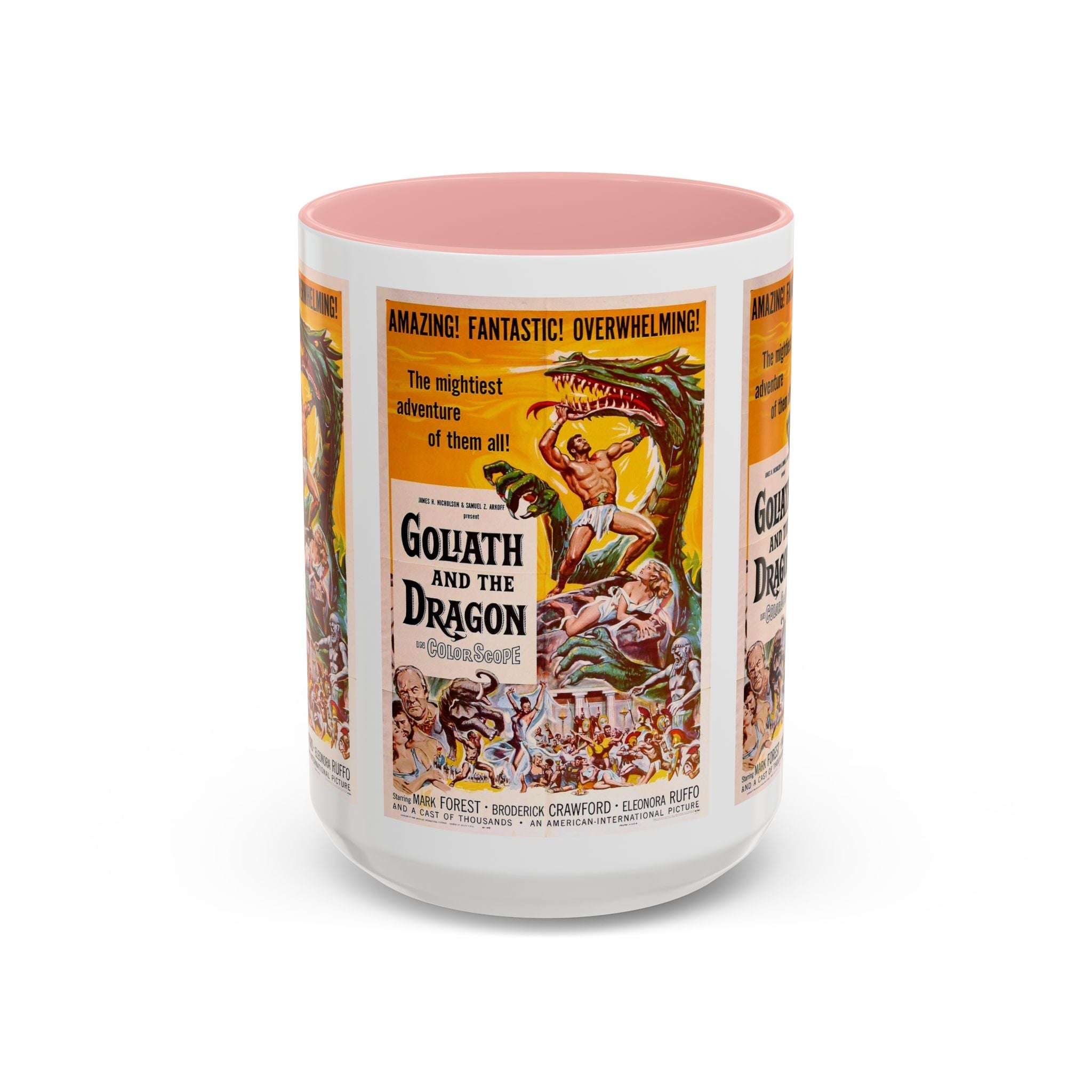 Cult Classic Movie Poster Art Accent Coffee Mug (11, 15oz) - Goliath And The Dragon 1960 - POPvault