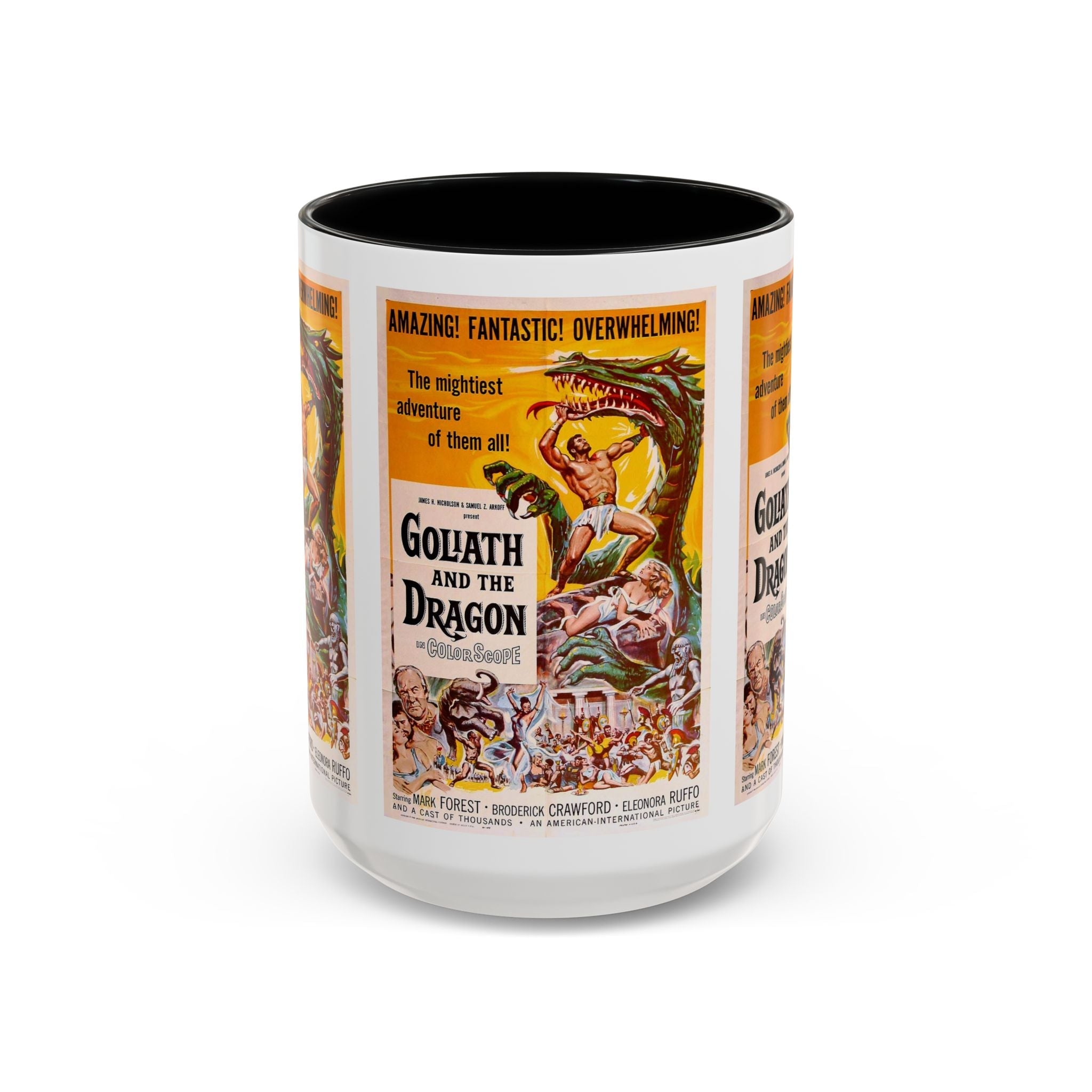Cult Classic Movie Poster Art Accent Coffee Mug (11, 15oz) - Goliath And The Dragon 1960 - POPvault