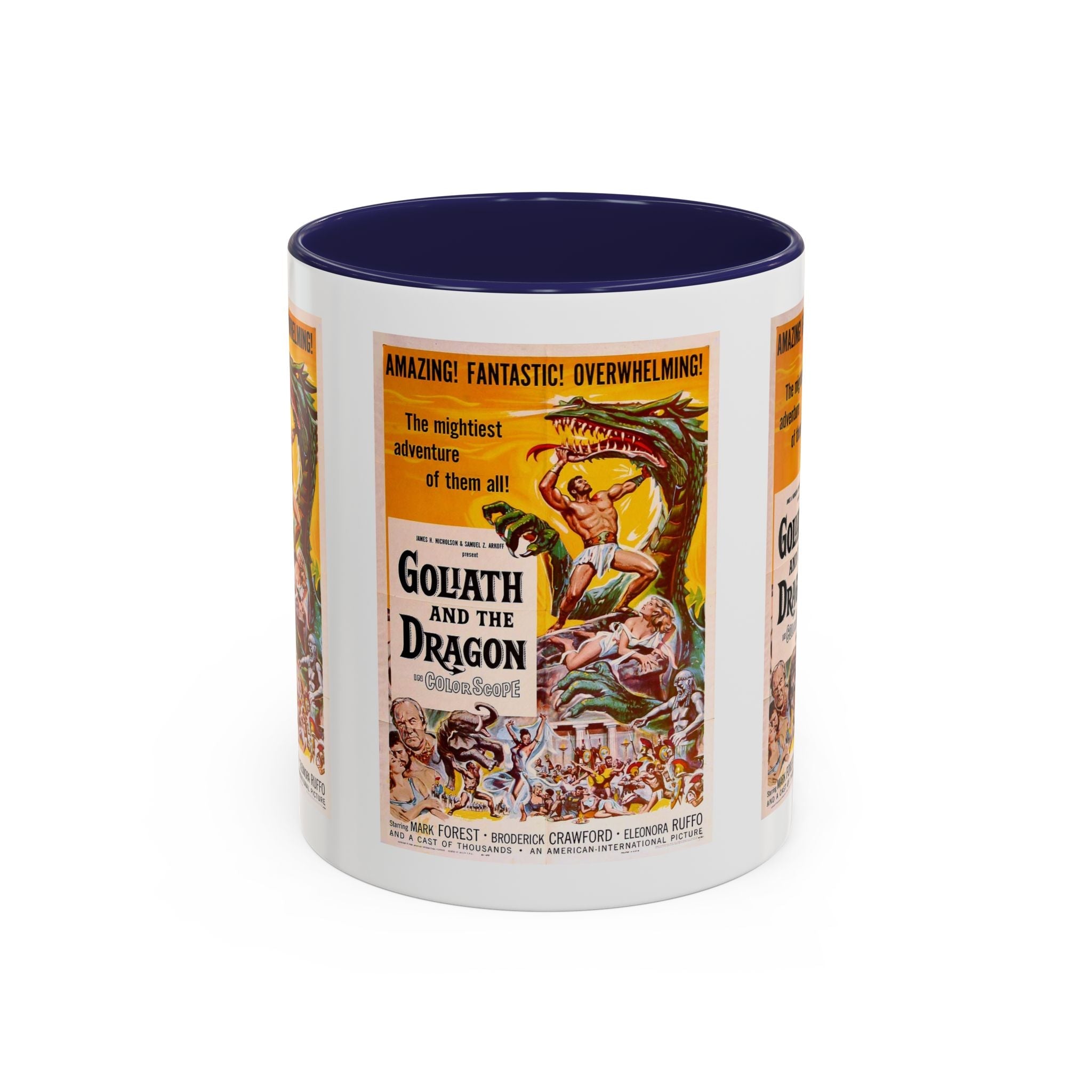 Cult Classic Movie Poster Art Accent Coffee Mug (11, 15oz) - Goliath And The Dragon 1960 - POPvault