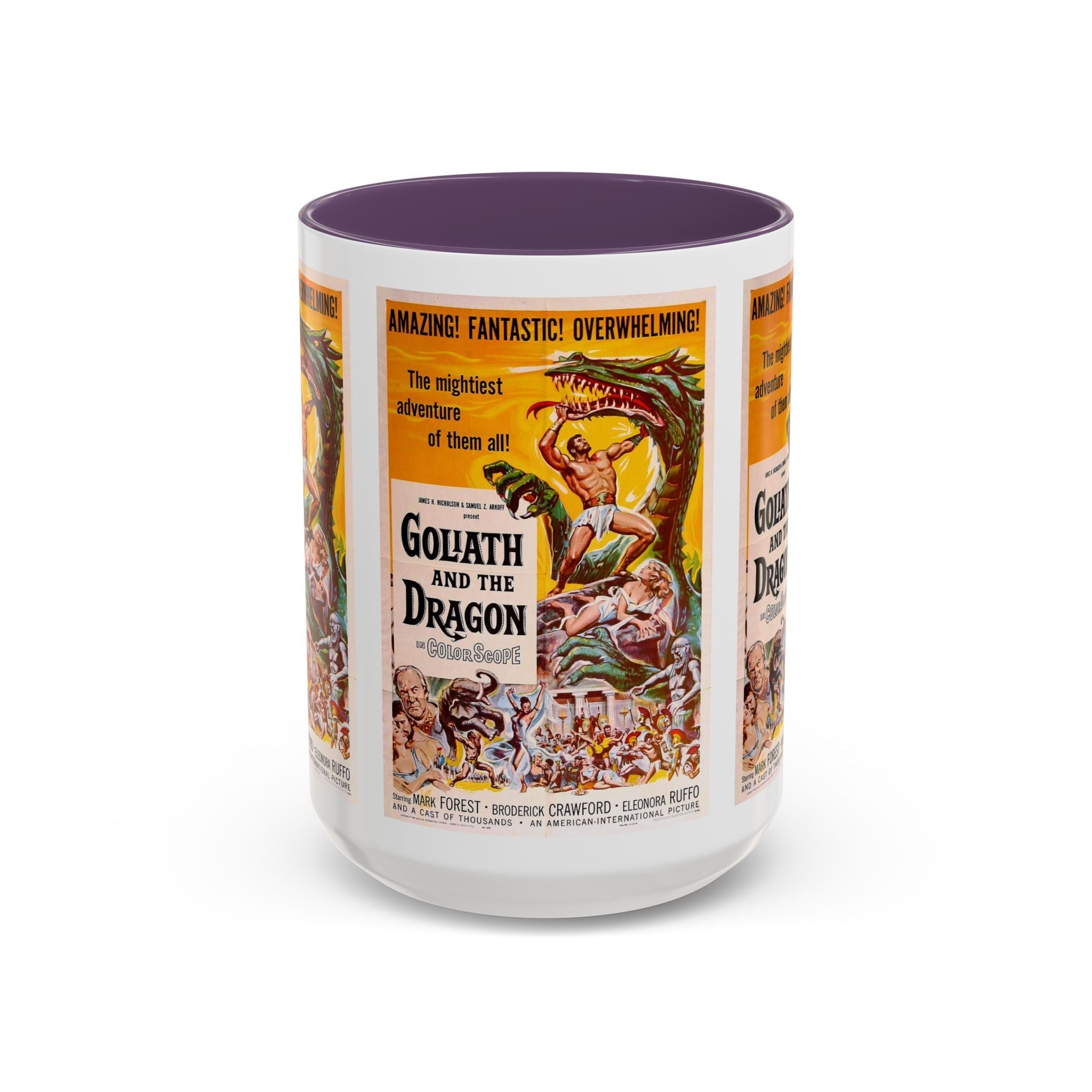 Cult Classic Movie Poster Art Accent Coffee Mug (11, 15oz) - Goliath And The Dragon 1960 - POPvault