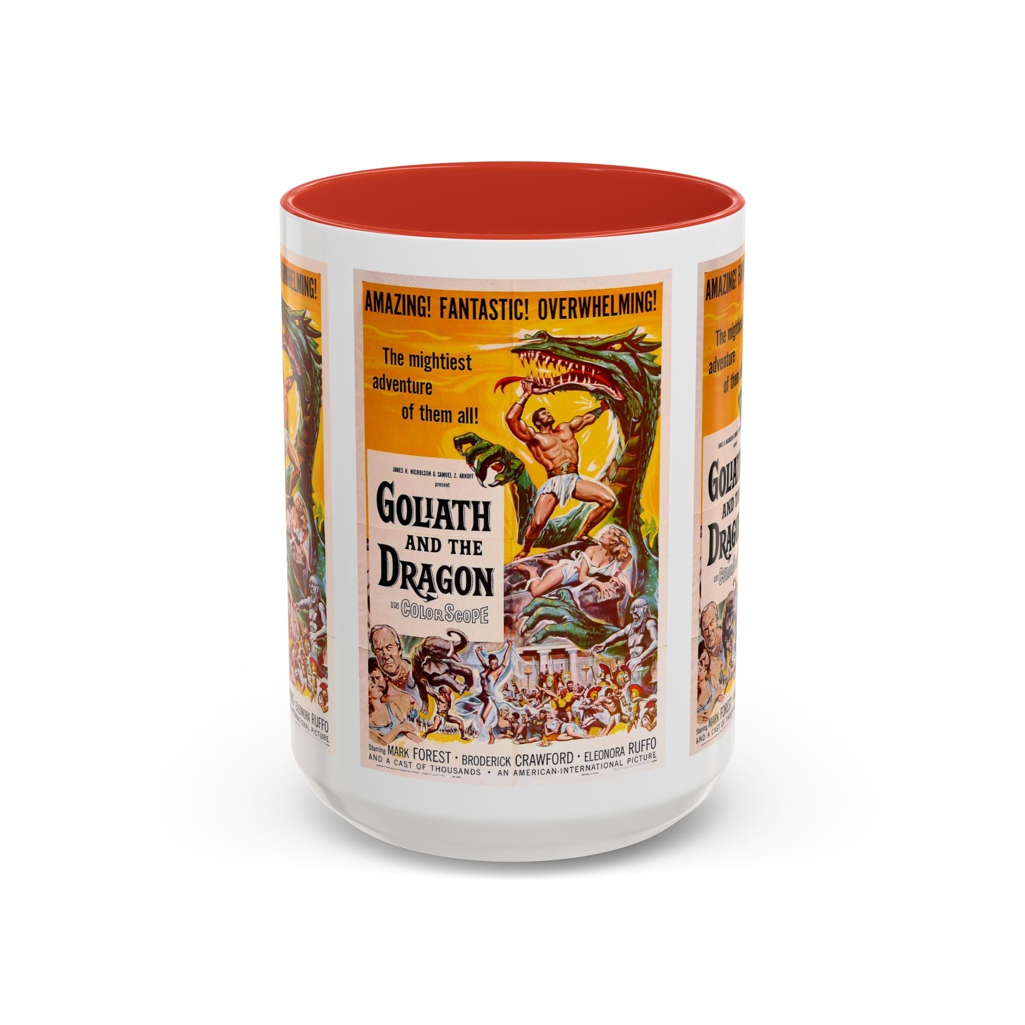 Cult Classic Movie Poster Art Accent Coffee Mug (11, 15oz) - Goliath And The Dragon 1960 - POPvault