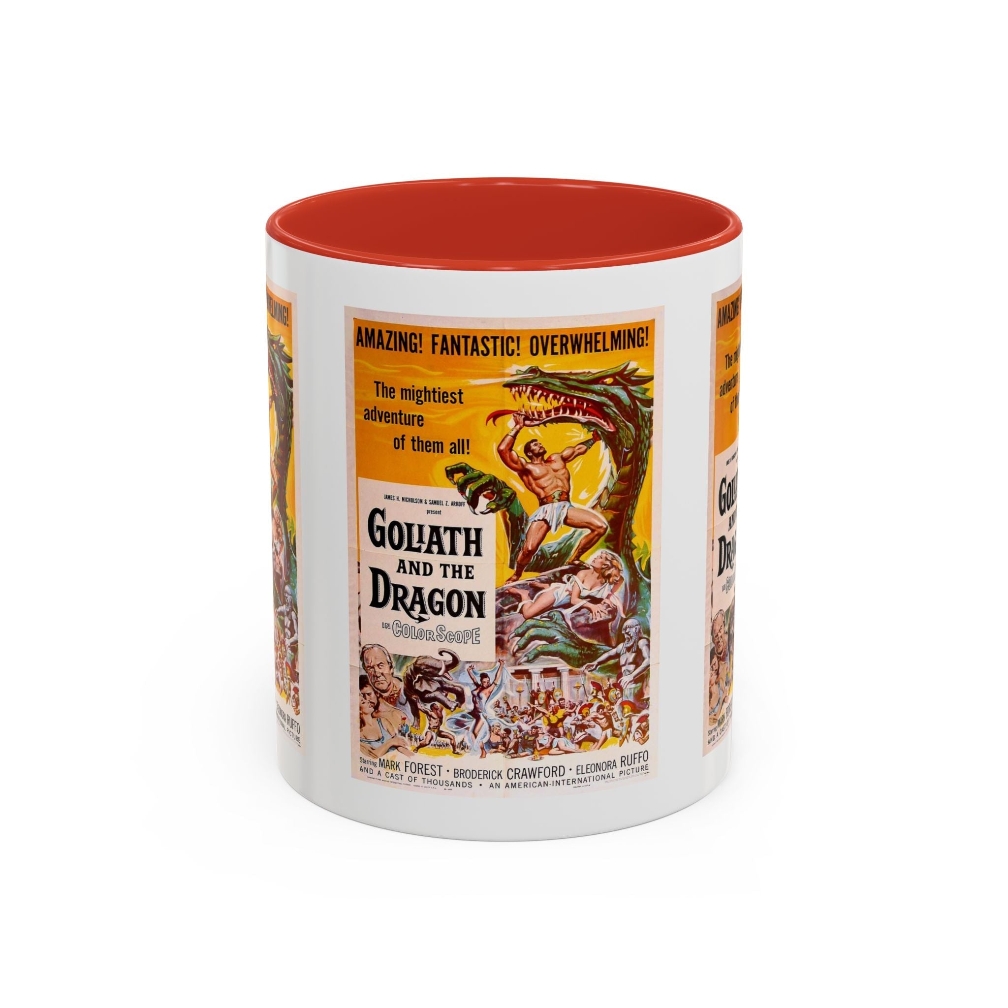 Cult Classic Movie Poster Art Accent Coffee Mug (11, 15oz) - Goliath And The Dragon 1960 - POPvault
