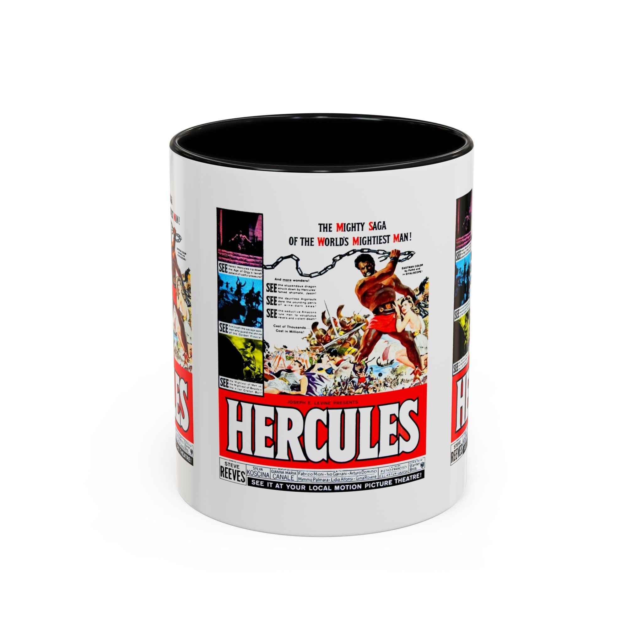 Cult Classic Movie Poster Art Accent Coffee Mug (11, 15oz) - Hercules 1958 - POPvault