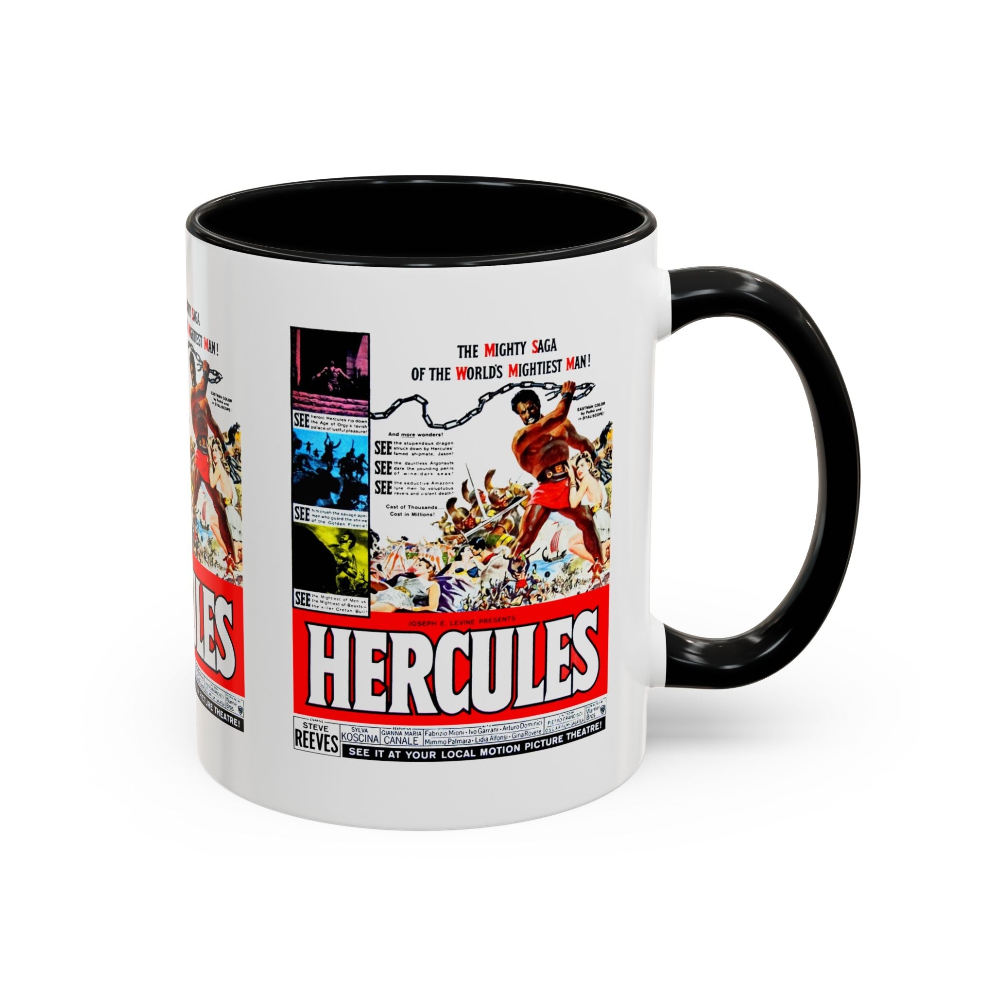 Cult Classic Movie Poster Art Accent Coffee Mug (11, 15oz) - Hercules 1958 - POPvault