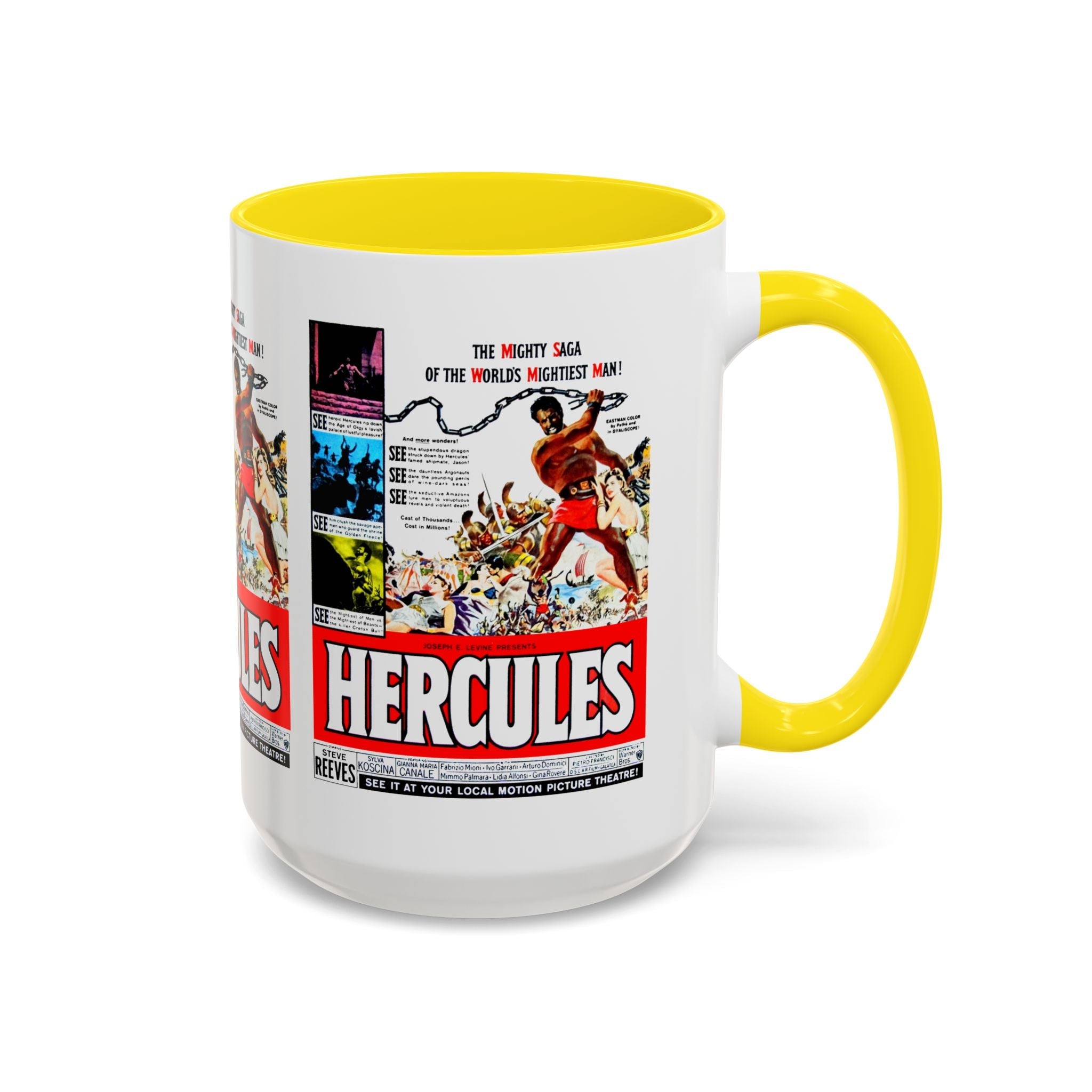 Cult Classic Movie Poster Art Accent Coffee Mug (11, 15oz) - Hercules 1958 - POPvault