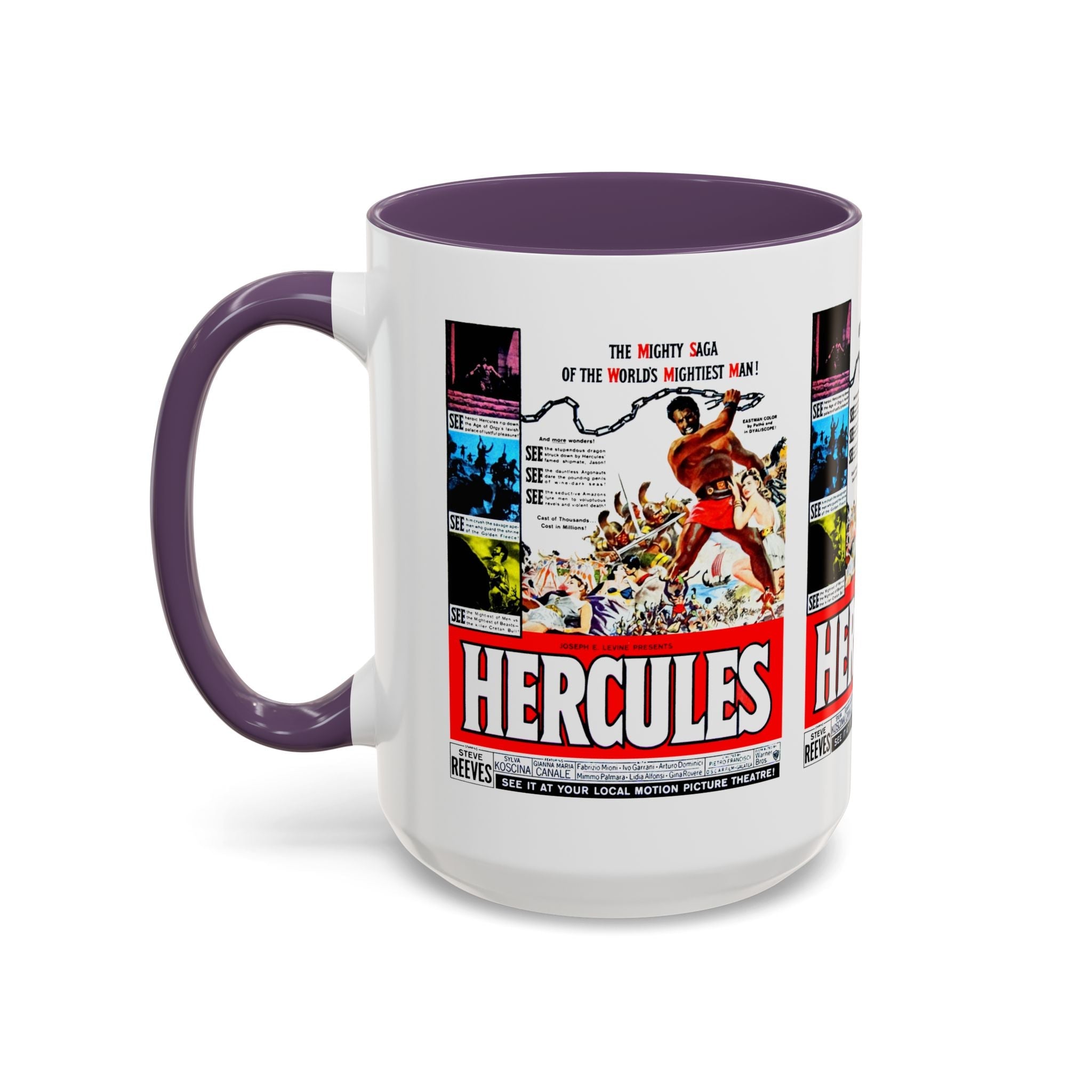 Cult Classic Movie Poster Art Accent Coffee Mug (11, 15oz) - Hercules 1958 - POPvault