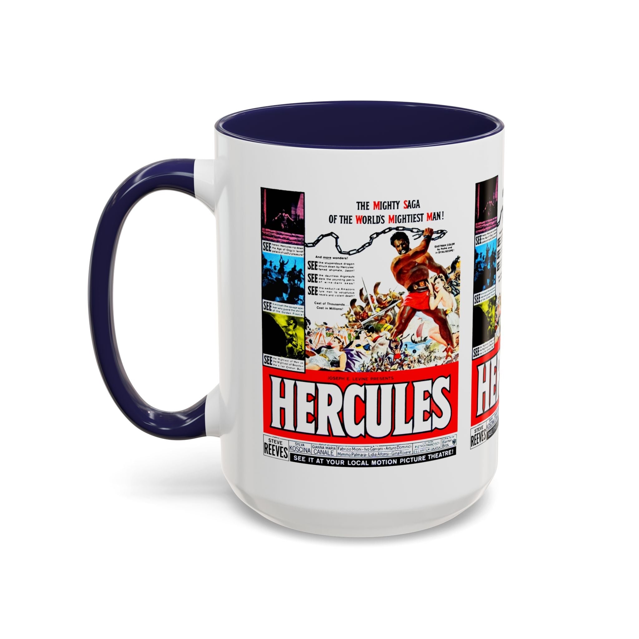 Cult Classic Movie Poster Art Accent Coffee Mug (11, 15oz) - Hercules 1958 - POPvault