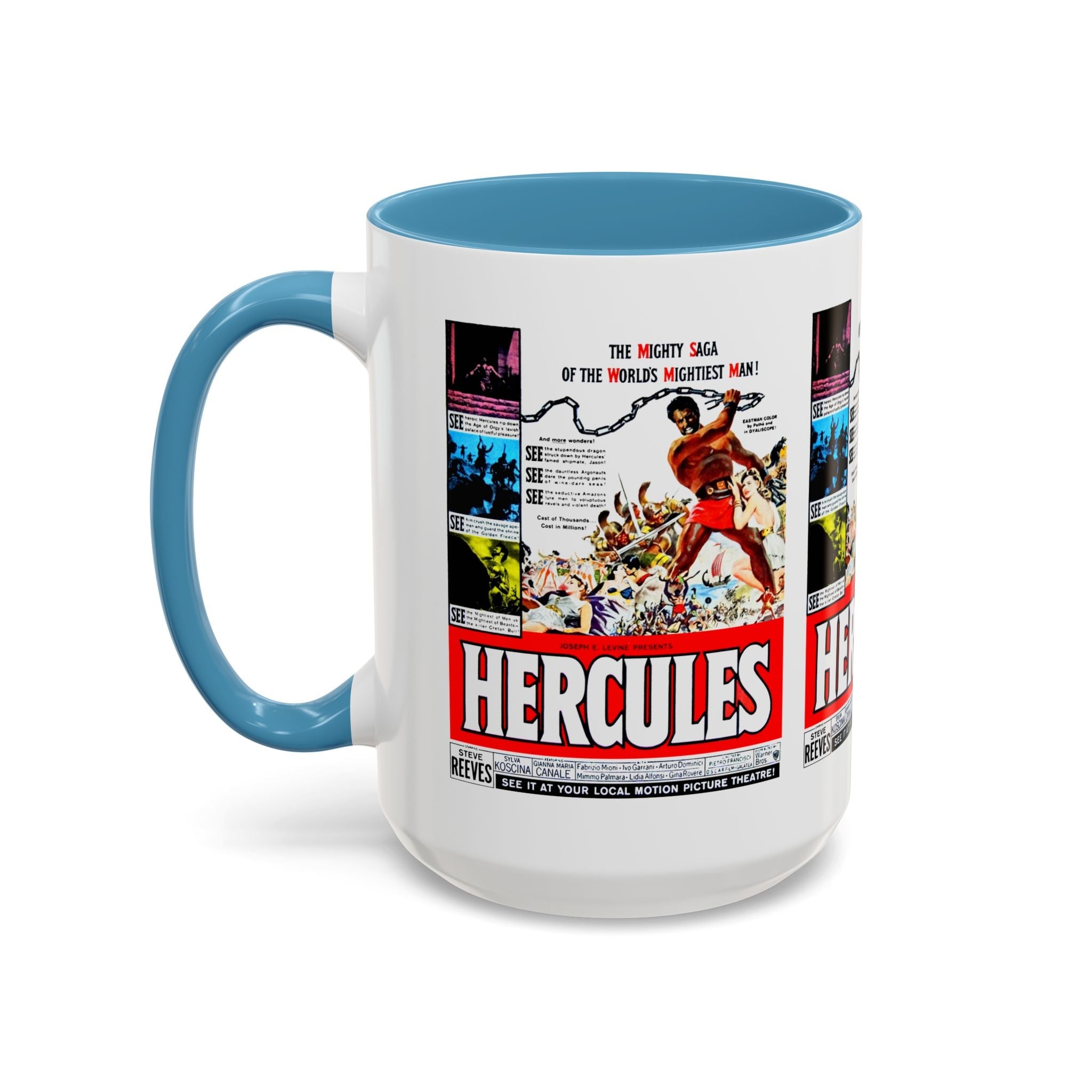 Cult Classic Movie Poster Art Accent Coffee Mug (11, 15oz) - Hercules 1958 - POPvault