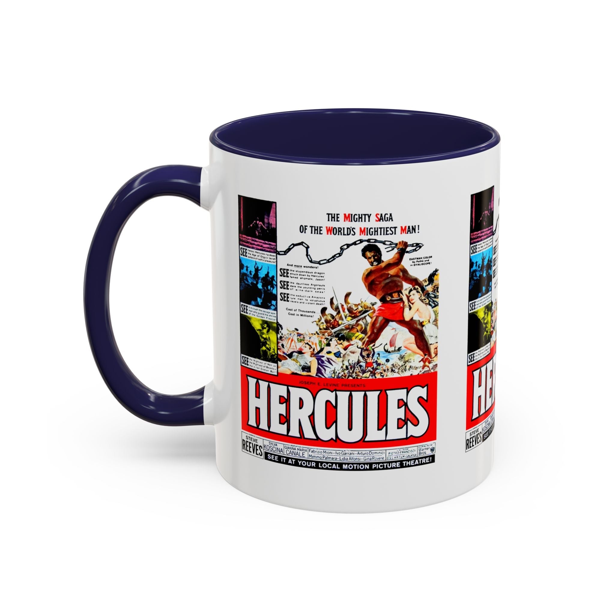 Cult Classic Movie Poster Art Accent Coffee Mug (11, 15oz) - Hercules 1958 - POPvault
