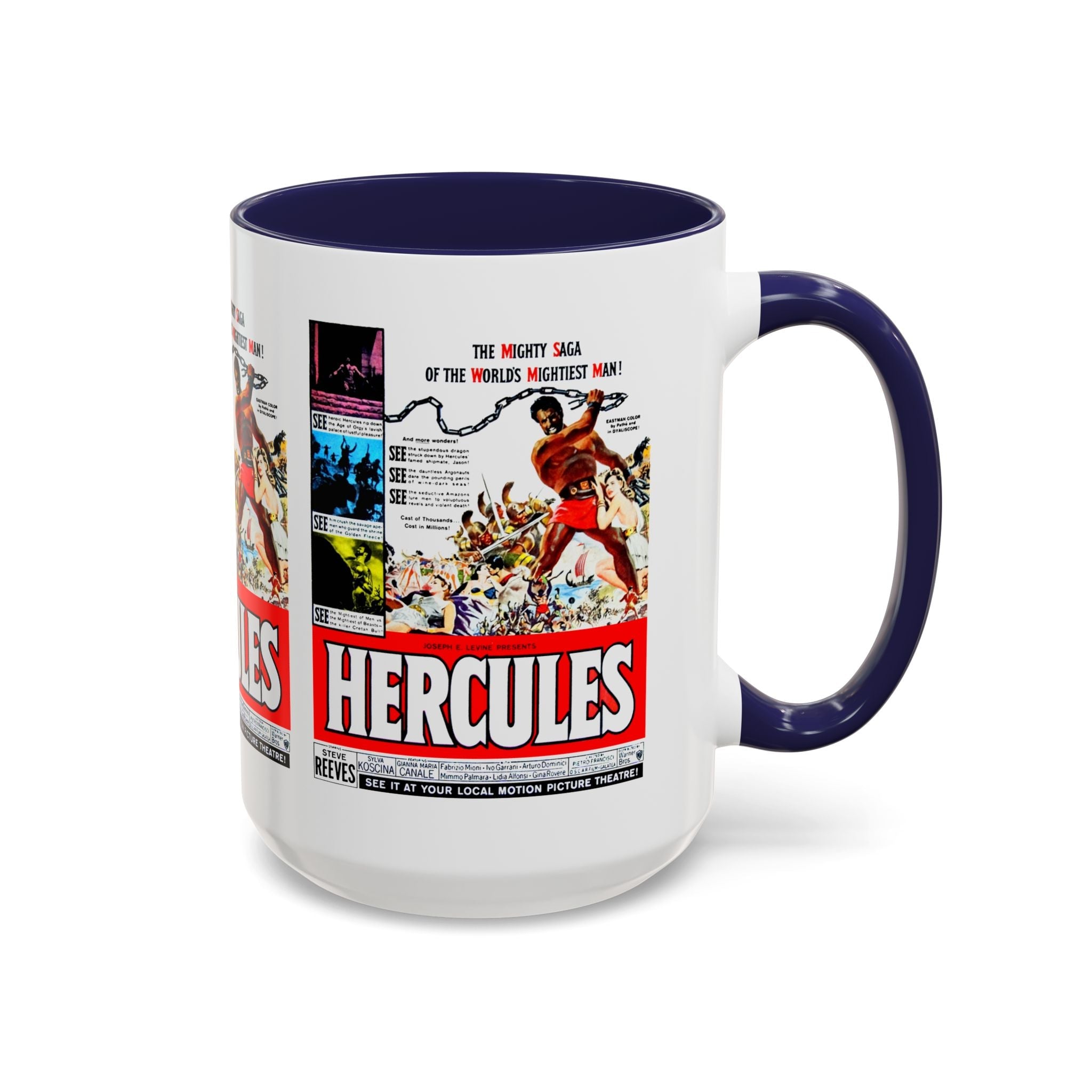 Cult Classic Movie Poster Art Accent Coffee Mug (11, 15oz) - Hercules 1958 - POPvault