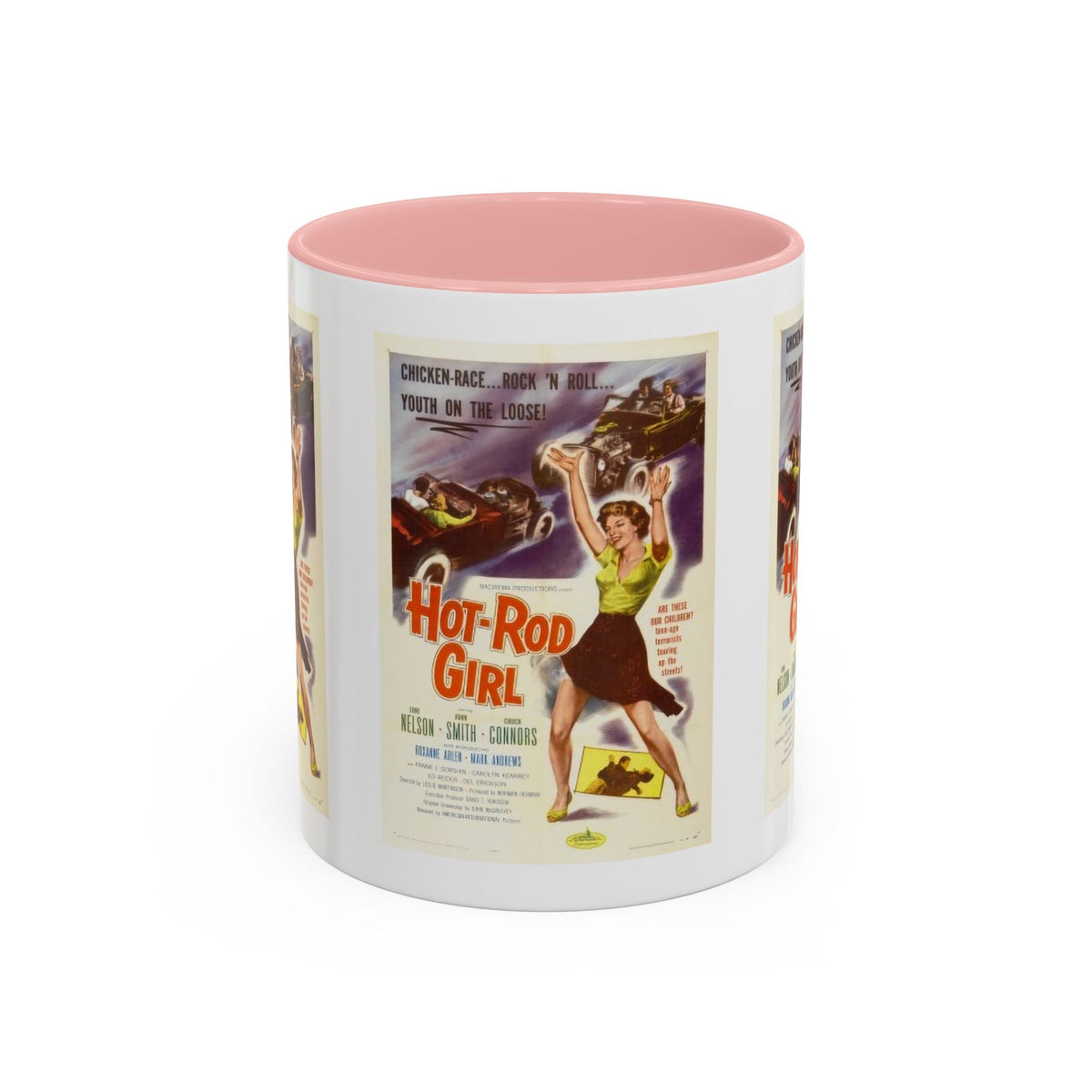 Cult Classic Movie Poster Art Accent Coffee Mug (11, 15oz) - Hot-Rod Girl 1956 - Mug