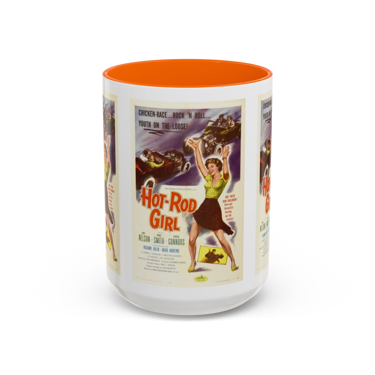 Cult Classic Movie Poster Art Accent Coffee Mug (11, 15oz) - Hot-Rod Girl 1956 - Mug