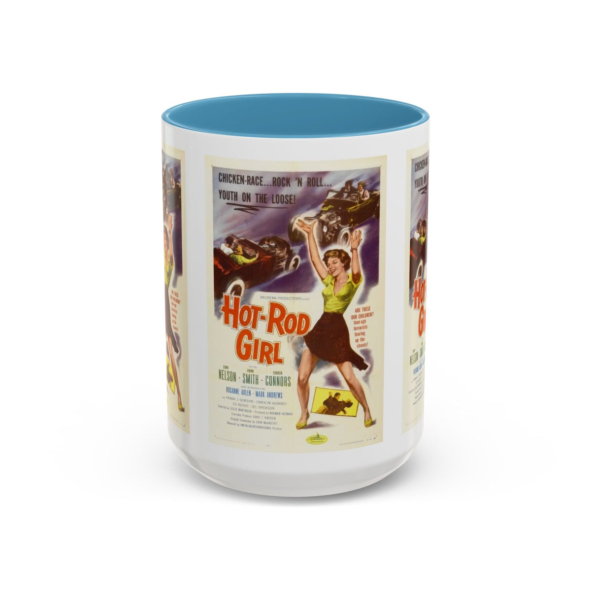 Cult Classic Movie Poster Art Accent Coffee Mug (11, 15oz) - Hot-Rod Girl 1956 - Mug