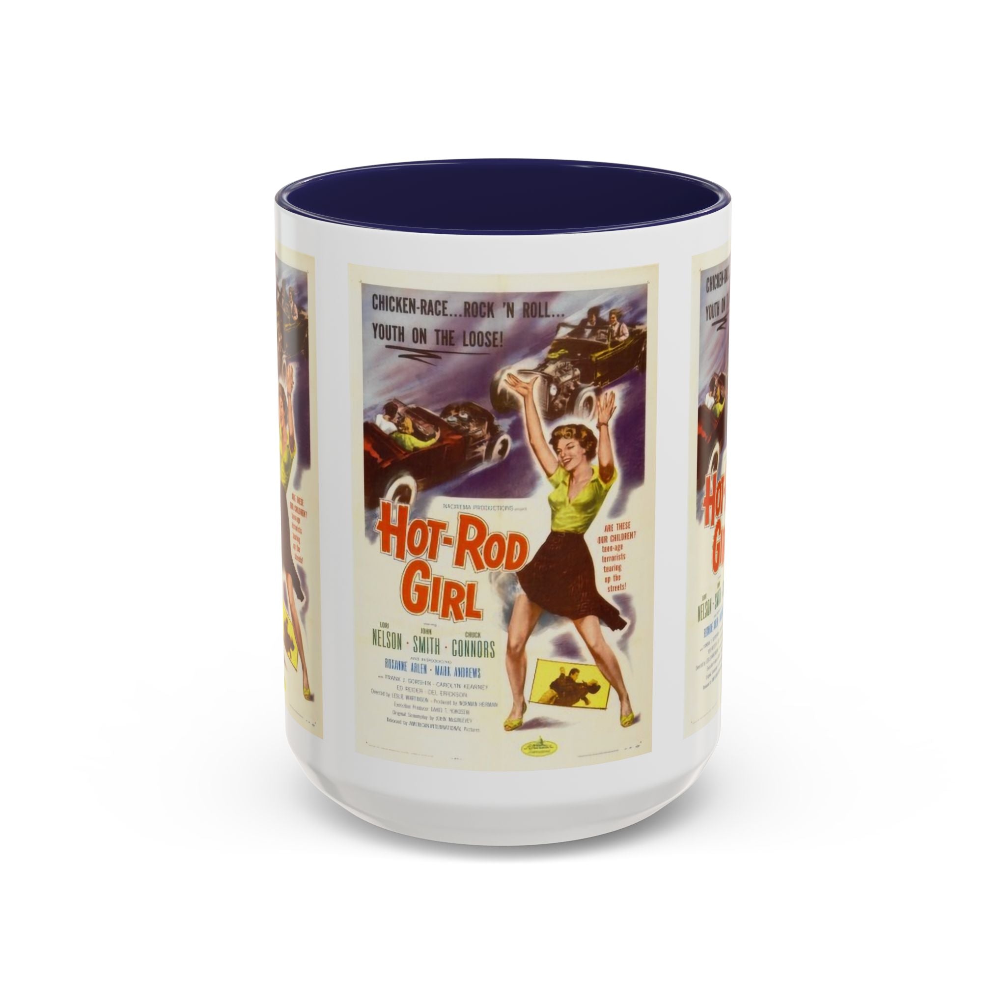 Cult Classic Movie Poster Art Accent Coffee Mug (11, 15oz) - Hot - Rod Girl 1956 - POPvault
