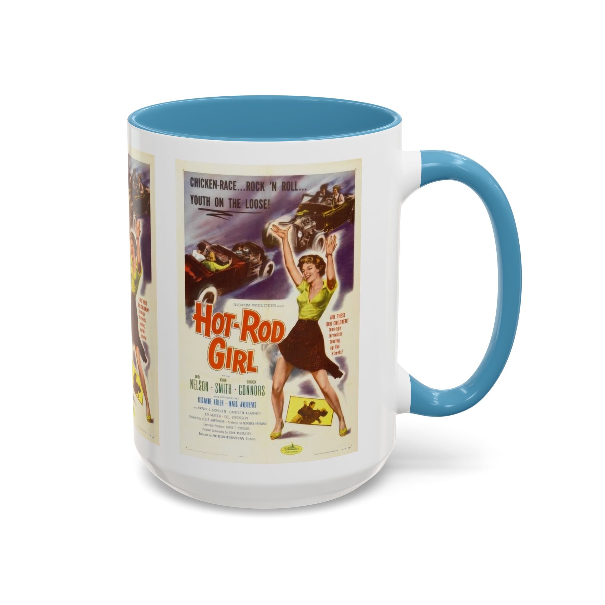 Cult Classic Movie Poster Art Accent Coffee Mug (11, 15oz) - Hot - Rod Girl 1956 - POPvault