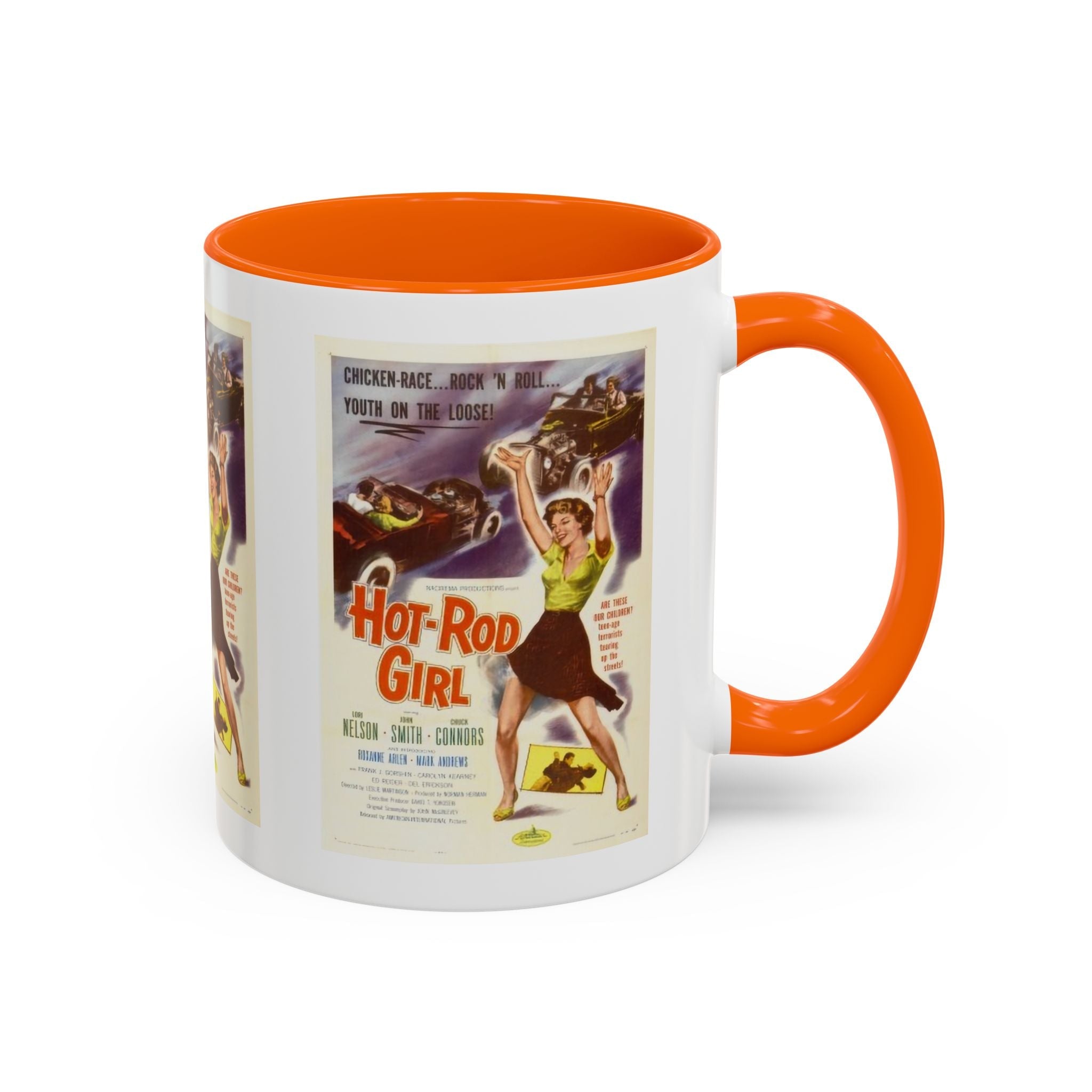 Cult Classic Movie Poster Art Accent Coffee Mug (11, 15oz) - Hot - Rod Girl 1956 - POPvault