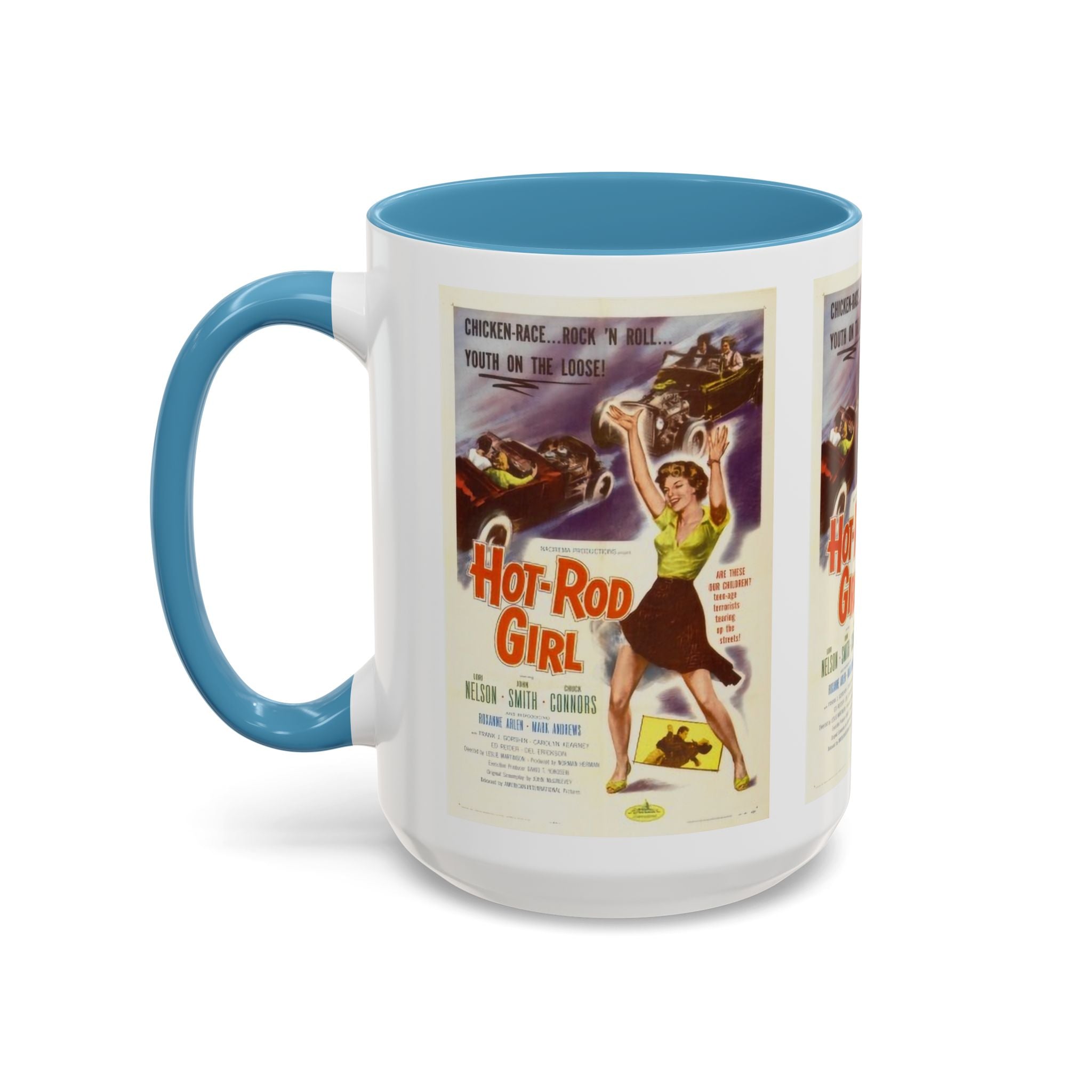 Cult Classic Movie Poster Art Accent Coffee Mug (11, 15oz) - Hot - Rod Girl 1956 - POPvault