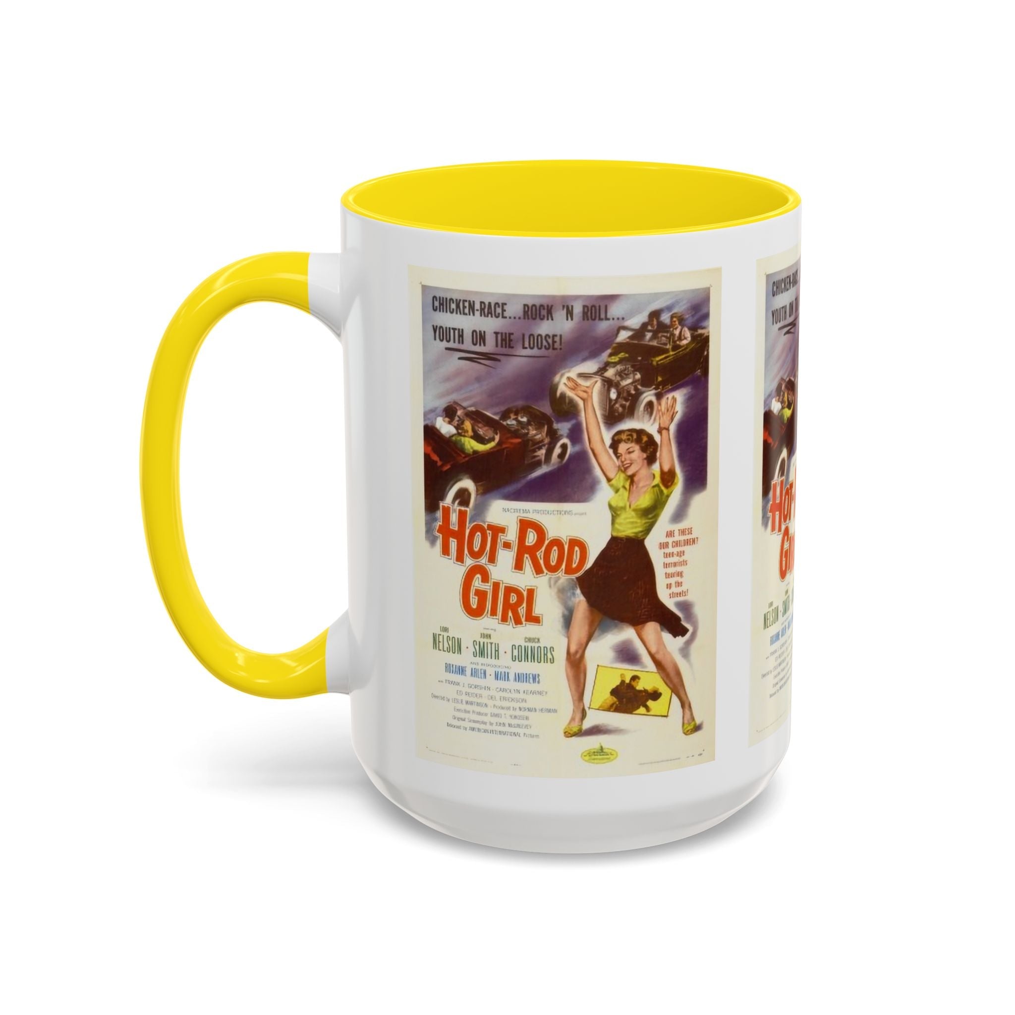 Cult Classic Movie Poster Art Accent Coffee Mug (11, 15oz) - Hot - Rod Girl 1956 - POPvault