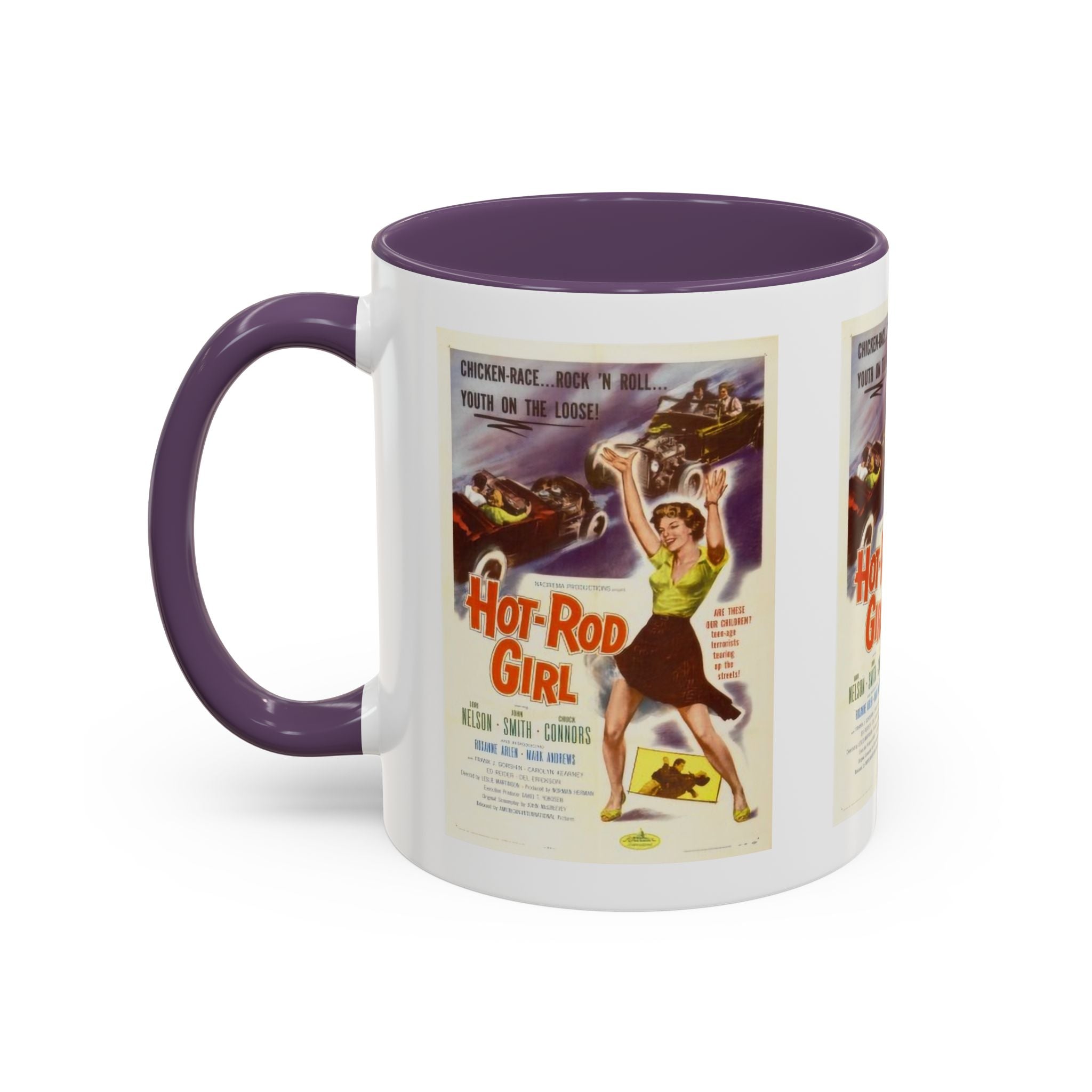 Cult Classic Movie Poster Art Accent Coffee Mug (11, 15oz) - Hot - Rod Girl 1956 - POPvault