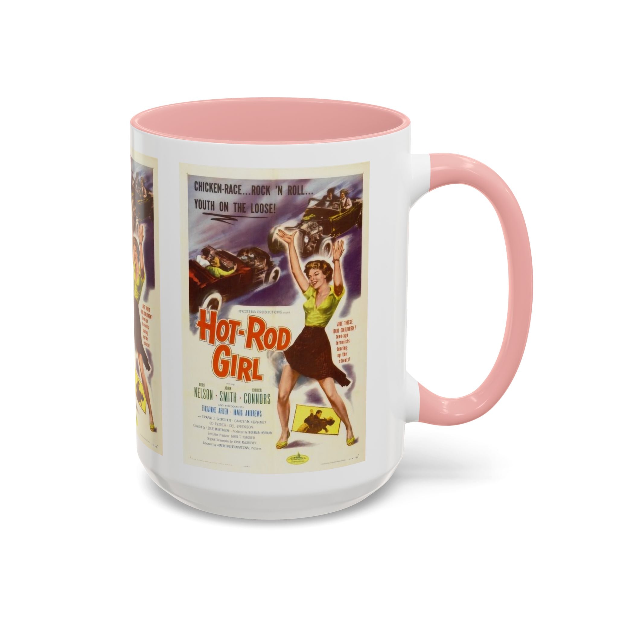 Cult Classic Movie Poster Art Accent Coffee Mug (11, 15oz) - Hot - Rod Girl 1956 - POPvault