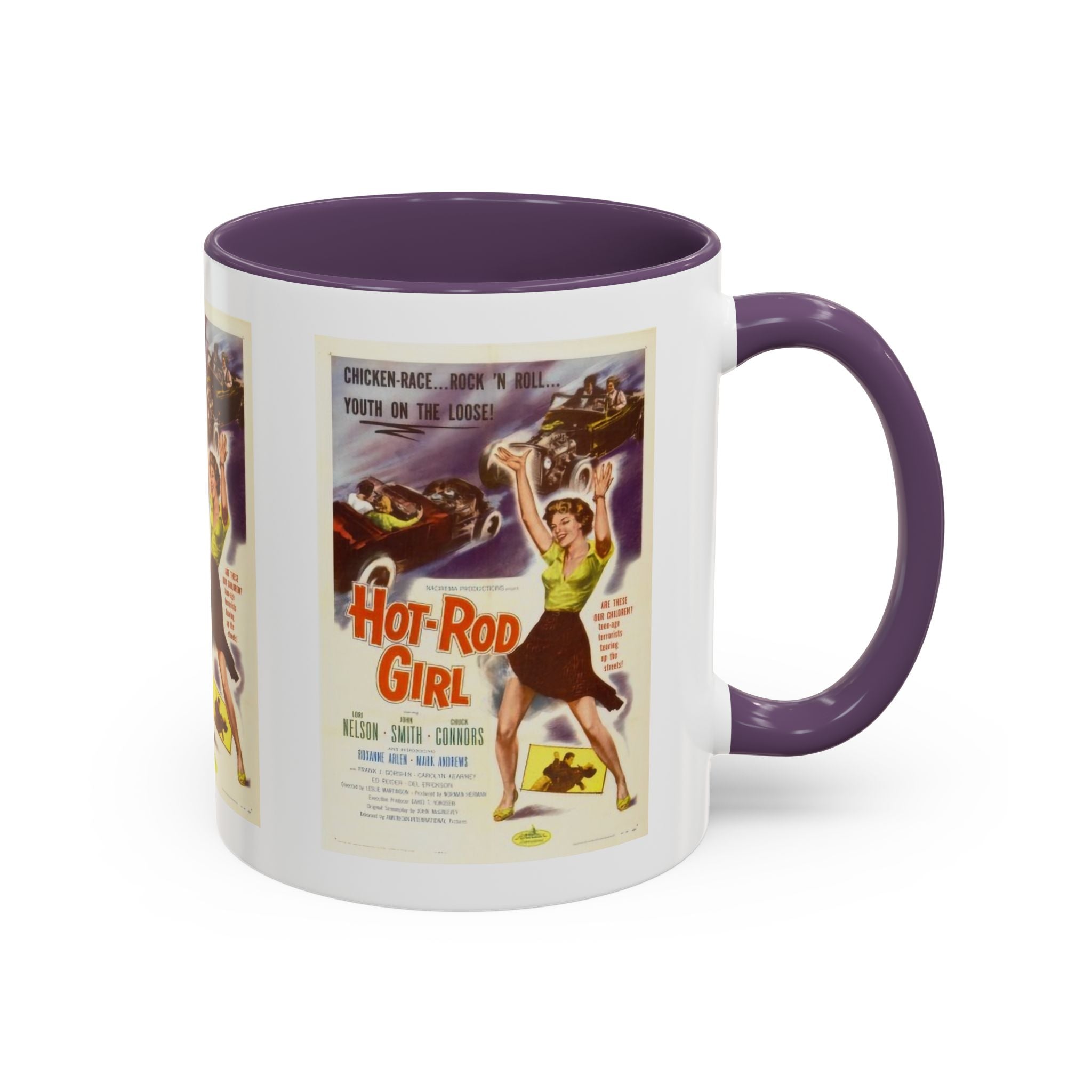 Cult Classic Movie Poster Art Accent Coffee Mug (11, 15oz) - Hot - Rod Girl 1956 - POPvault